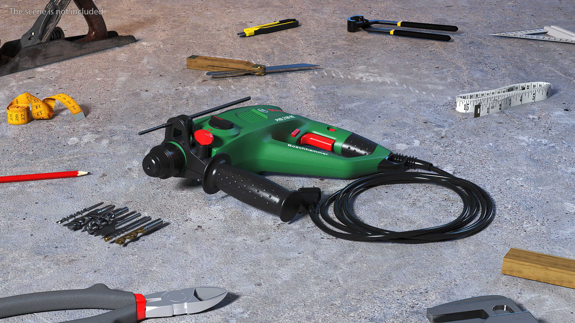 Bosch Power Drill with Drill Bits Set 3D