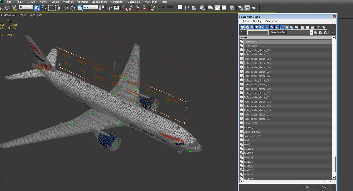 Boeing 777 200 British Airways Rigged 3D