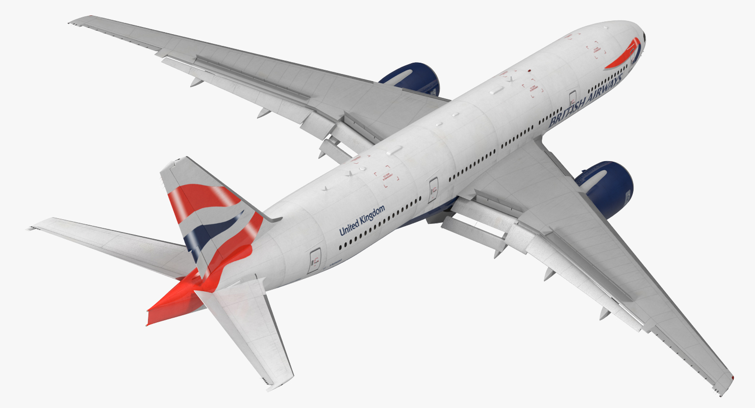 Boeing 777 200 British Airways Rigged 3D