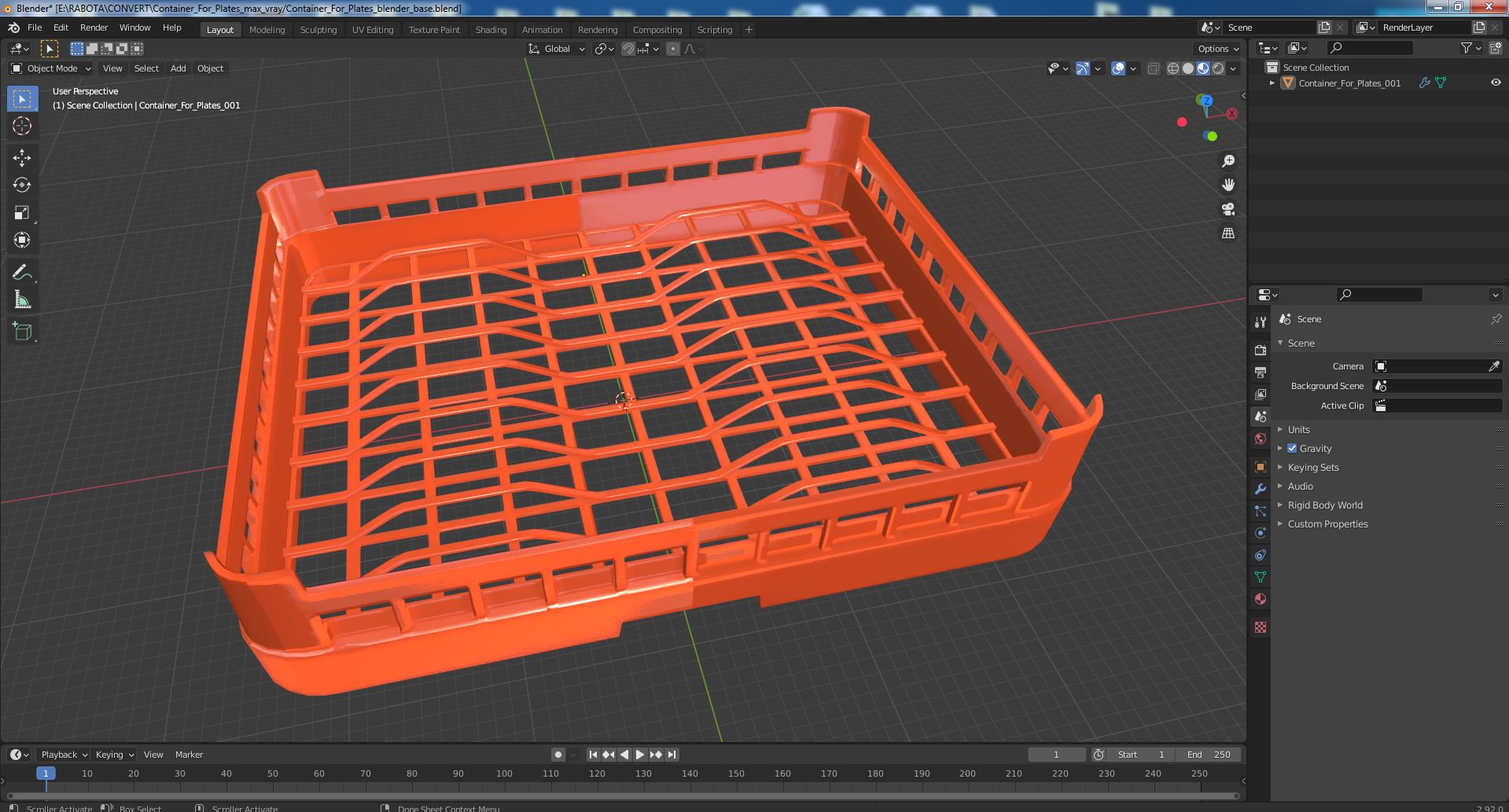 3D model Container For Plates