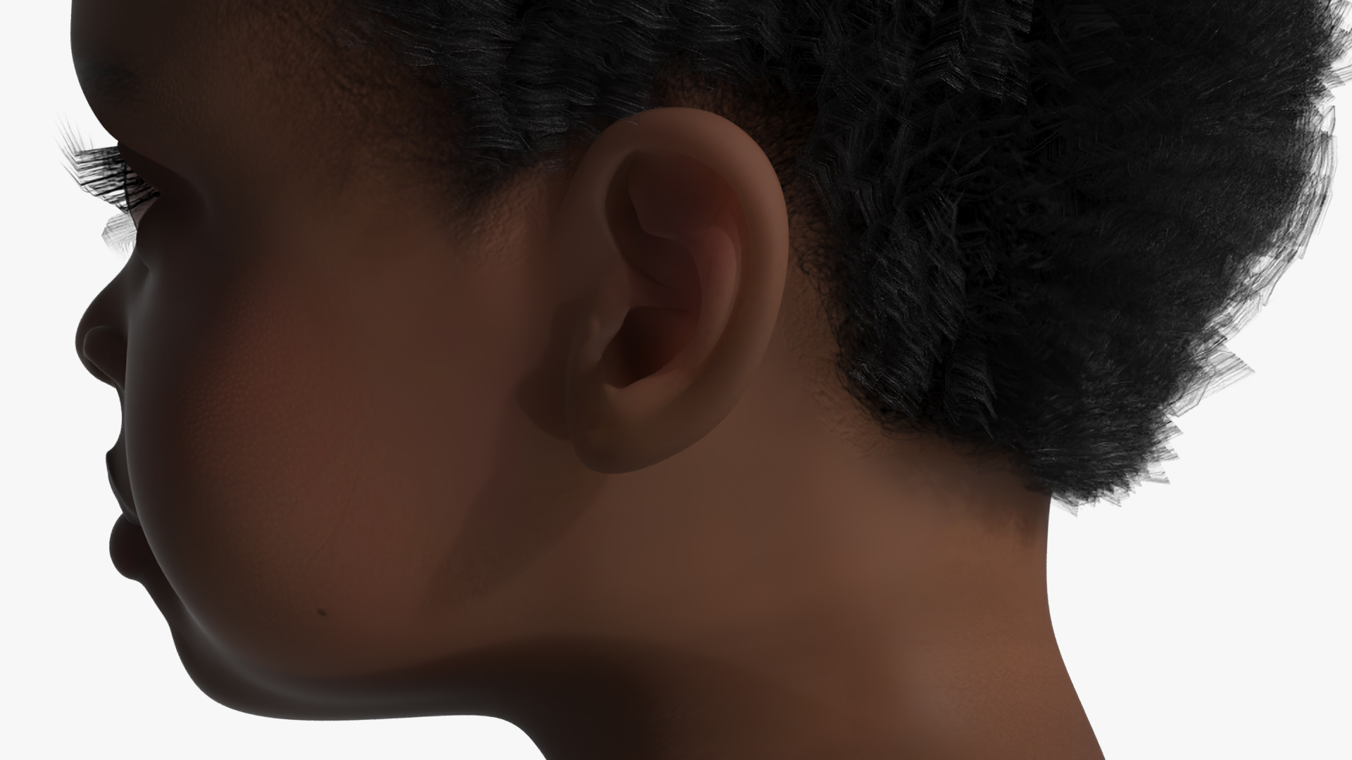 3D model Dark Skinned Toddler Head