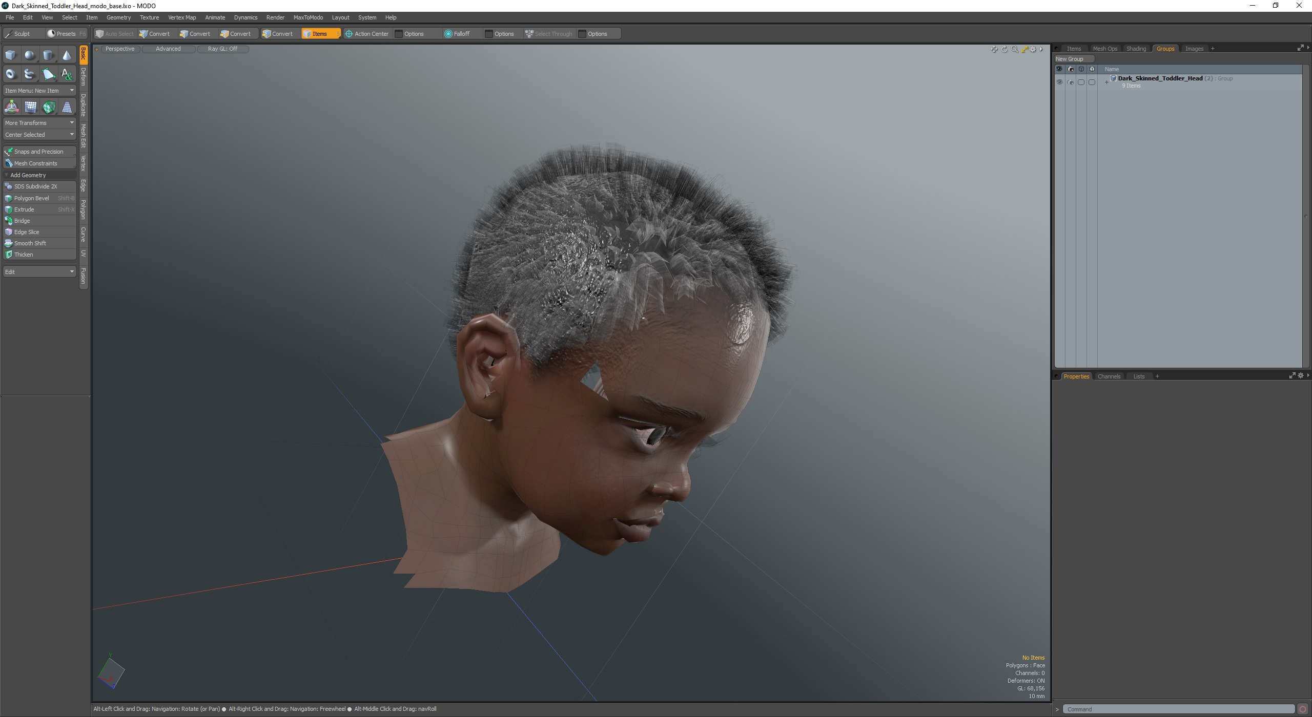 3D model Dark Skinned Toddler Head