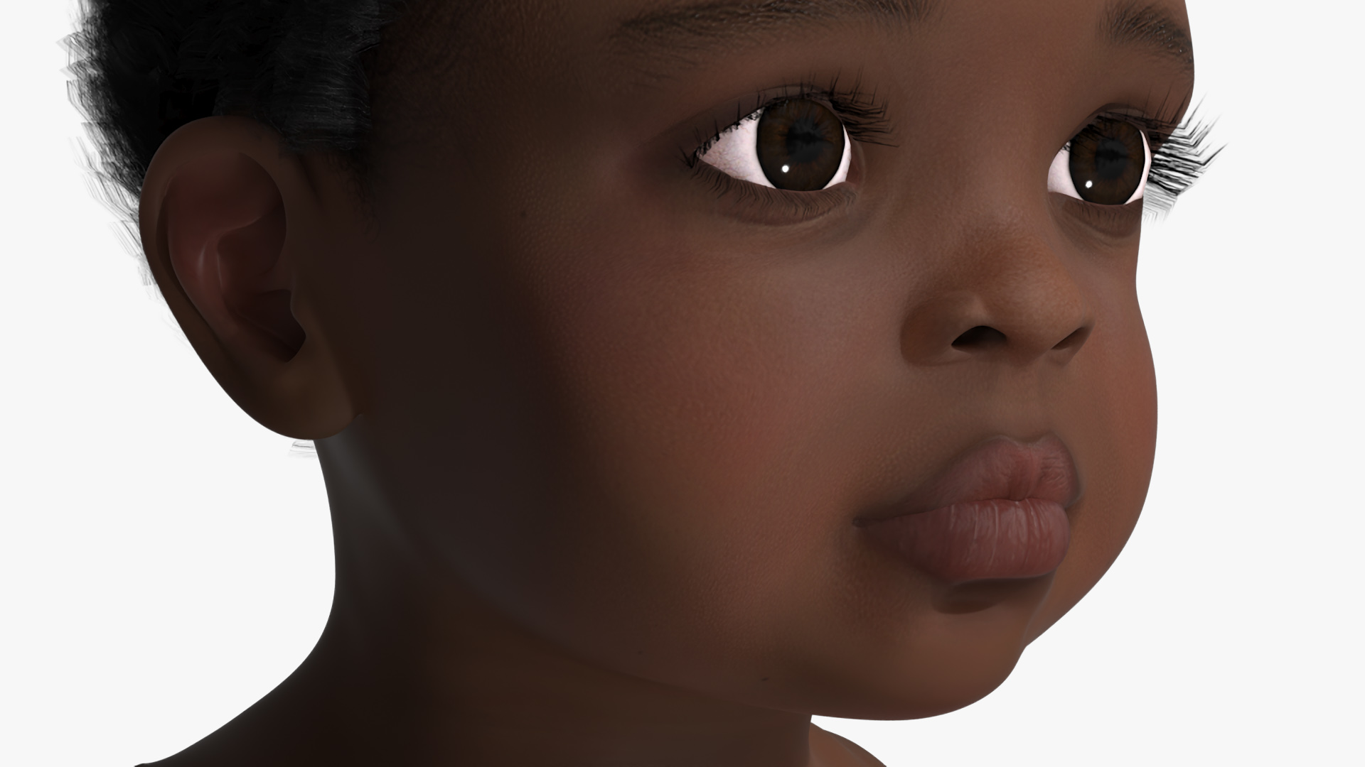3D model Dark Skinned Toddler Head