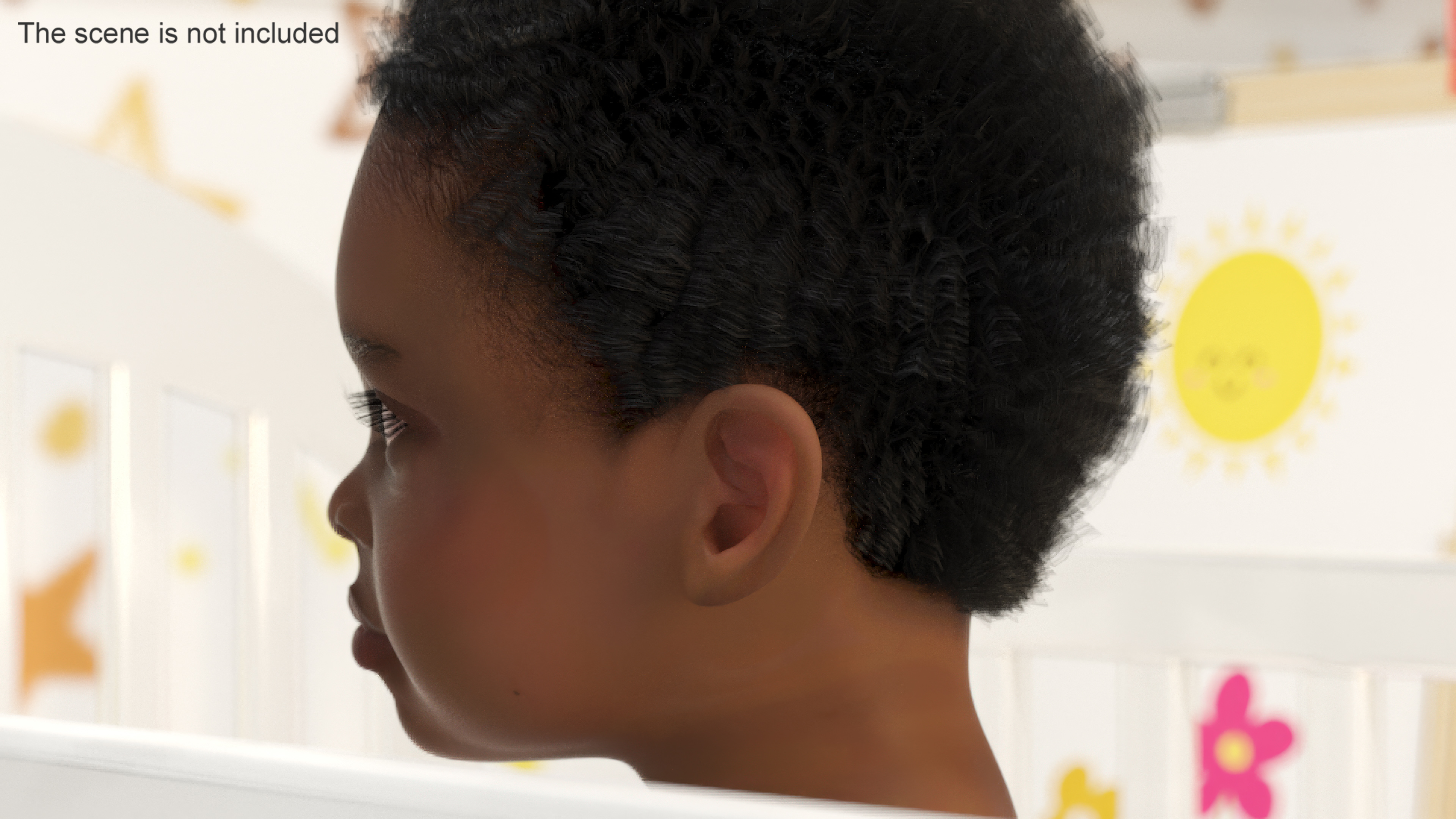 3D model Dark Skinned Toddler Head