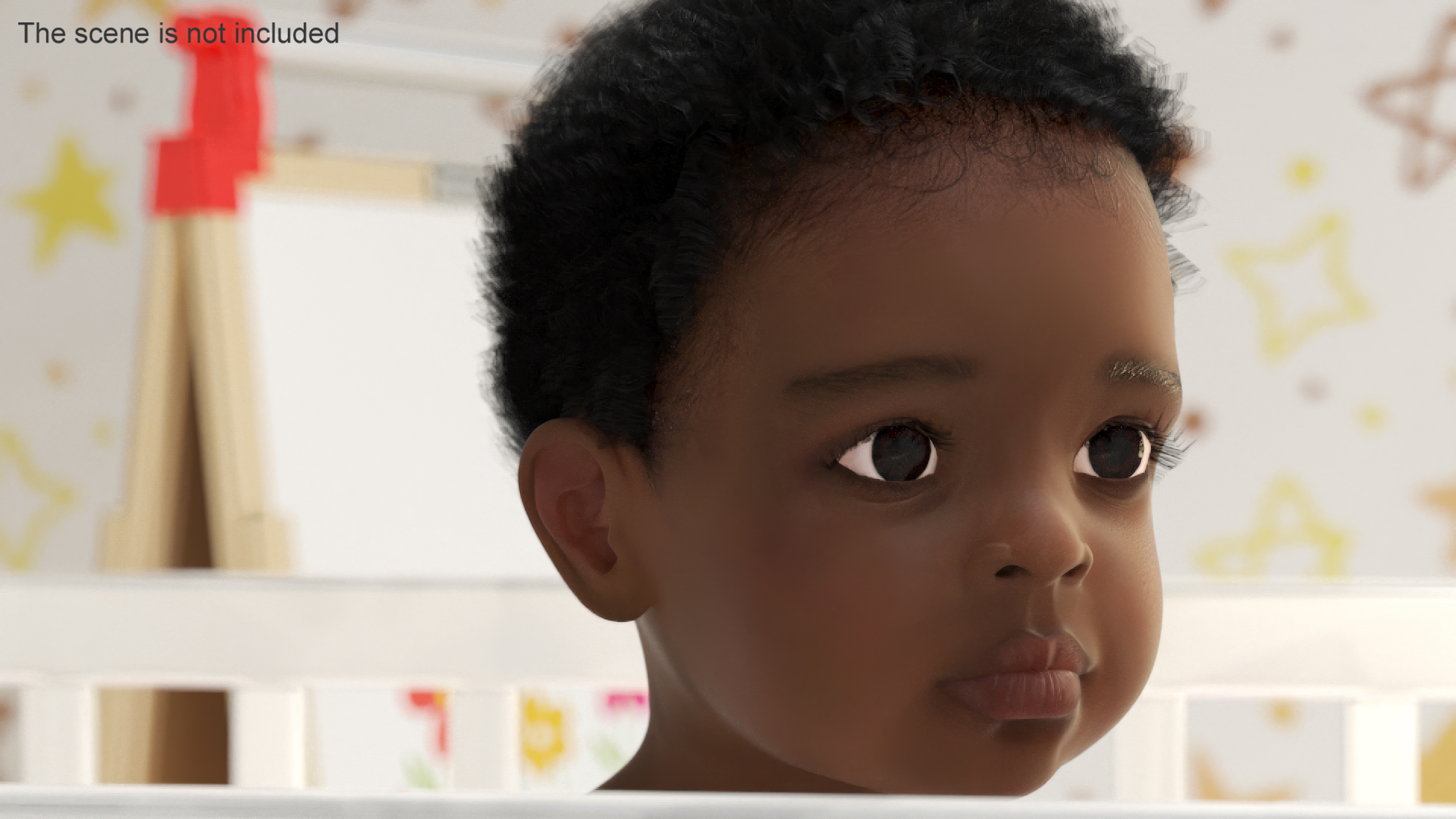 3D model Dark Skinned Toddler Head