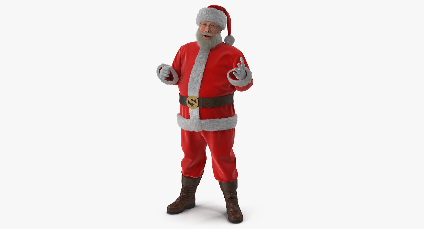 Santa Claus with Fur Rigged 3D