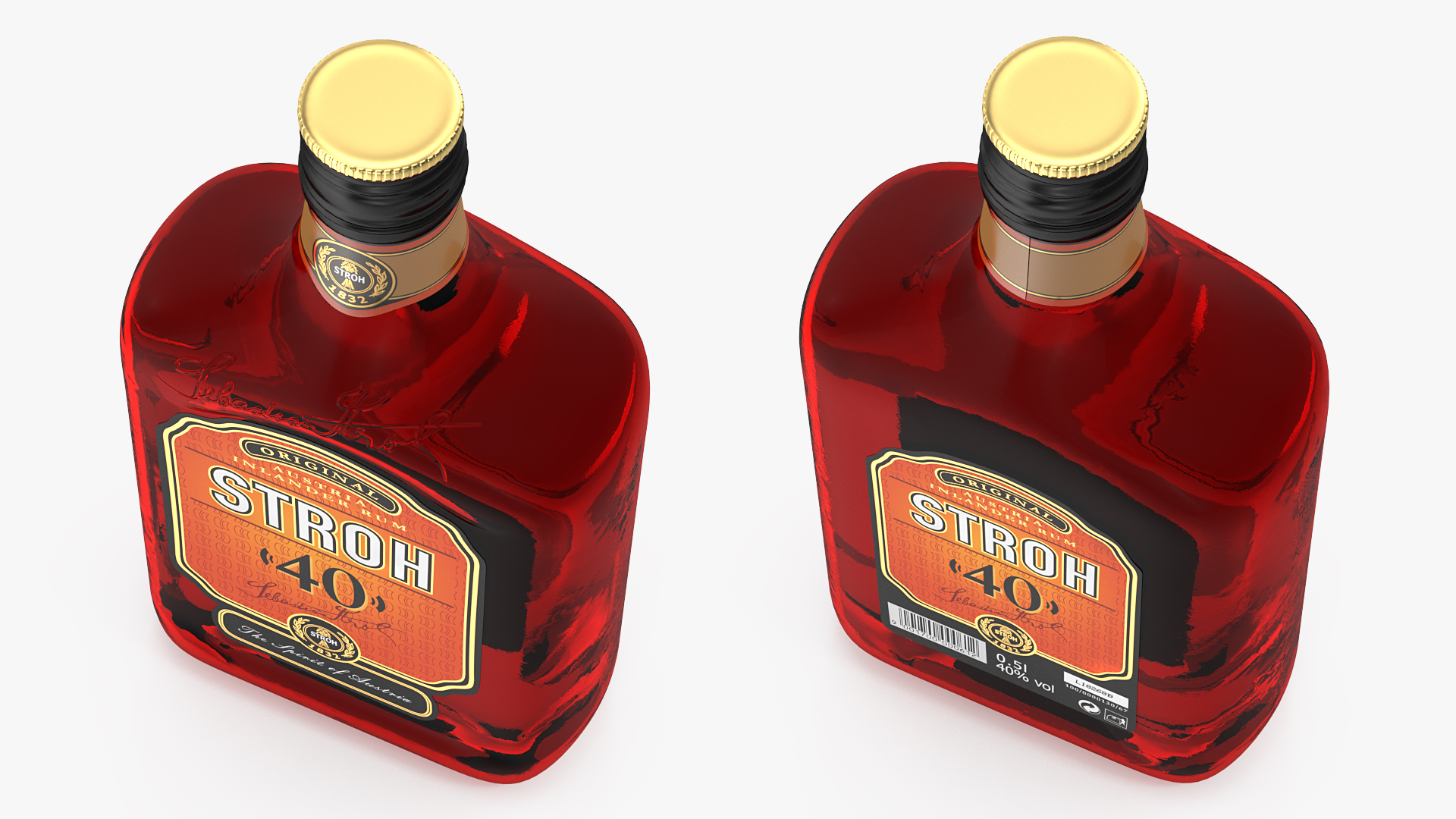 3D Stroh 40 Austrian Rum Bottle model