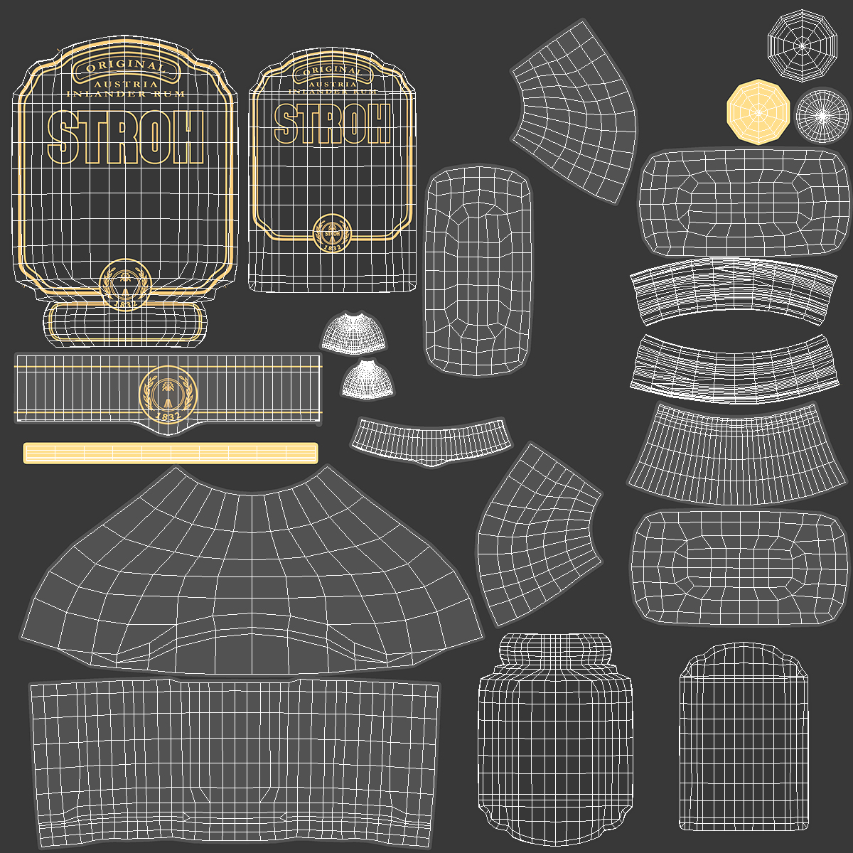 3D Stroh 40 Austrian Rum Bottle model
