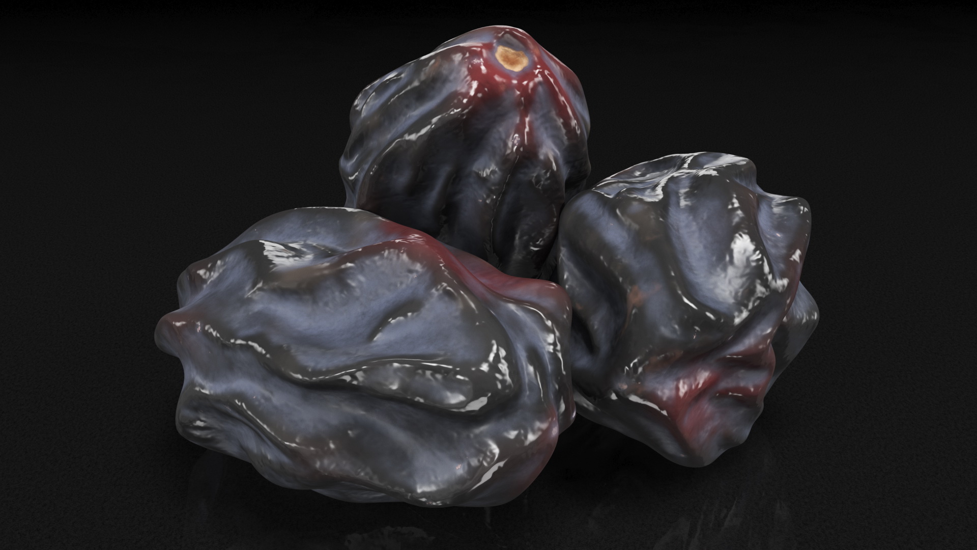 Black Dry Raisins 3D