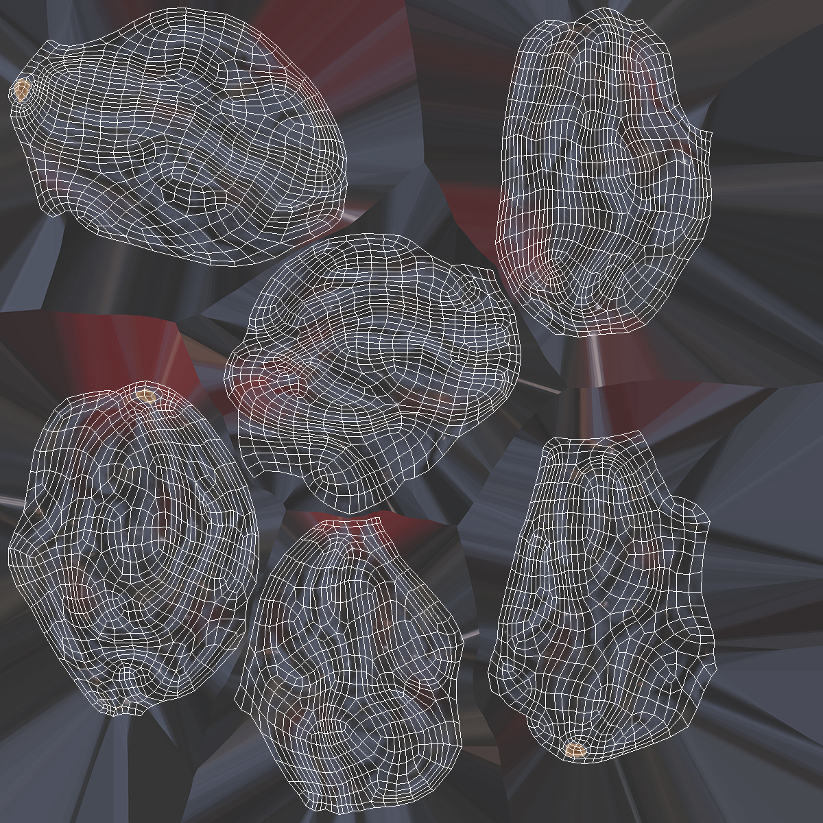 Black Dry Raisins 3D
