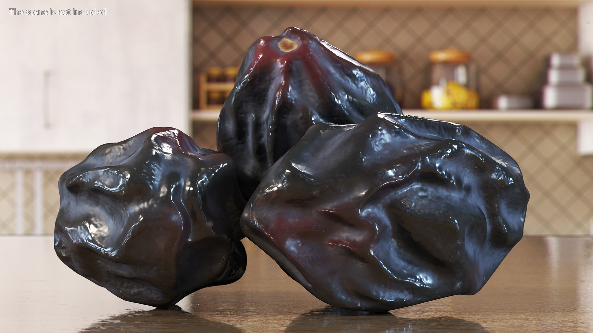 Black Dry Raisins 3D