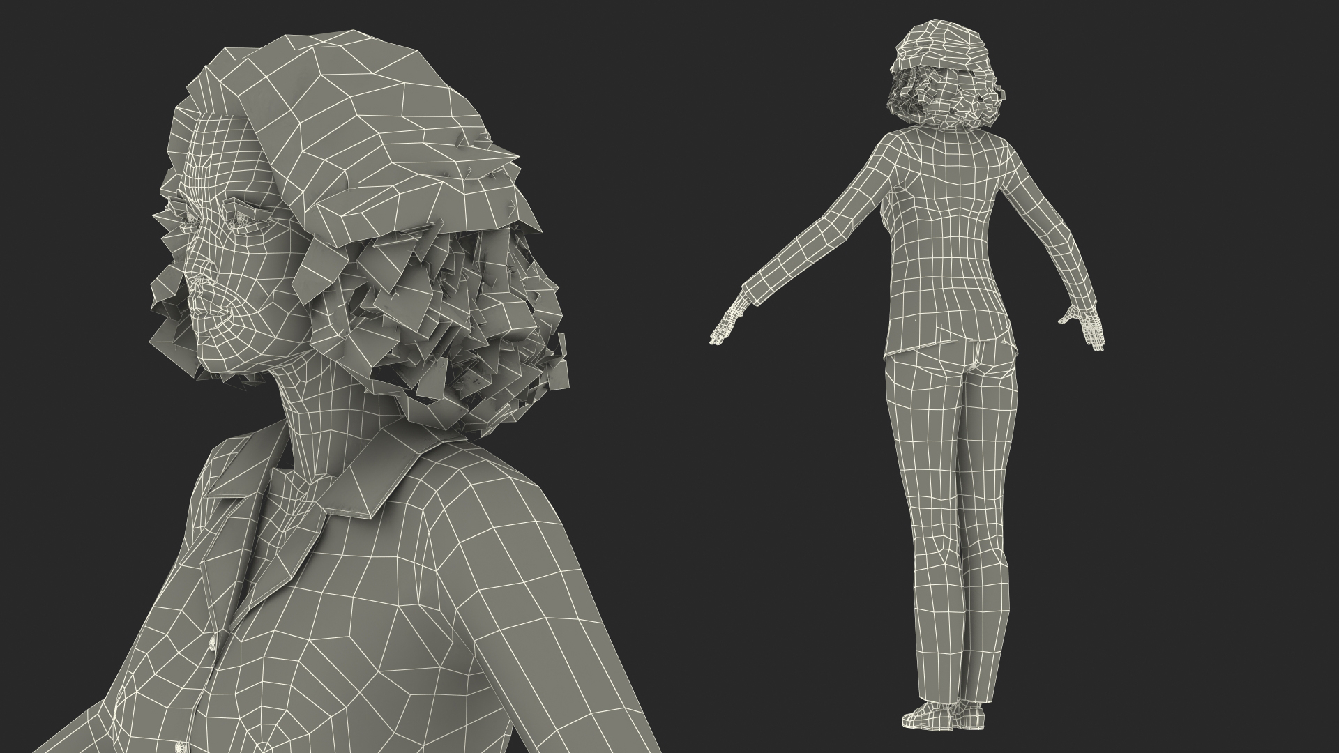 Asian Woman wearing Satin Pijama T Pose 3D model