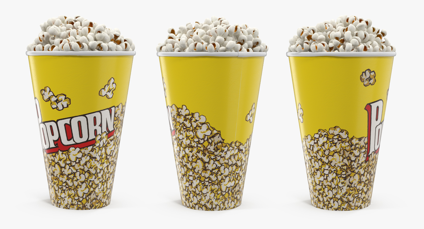 3D Round Paper Popcorn Cup model