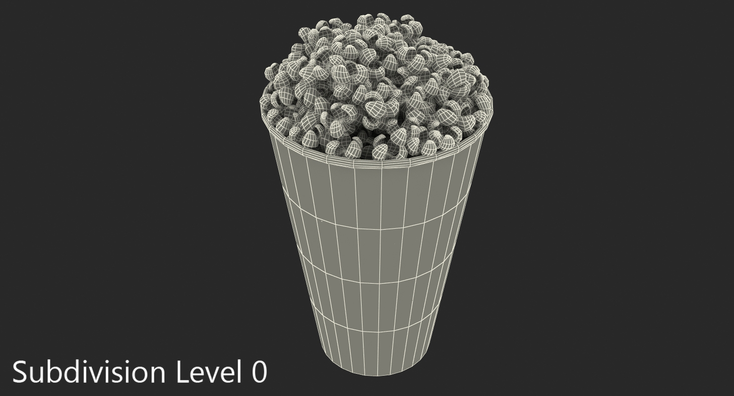 3D Round Paper Popcorn Cup model