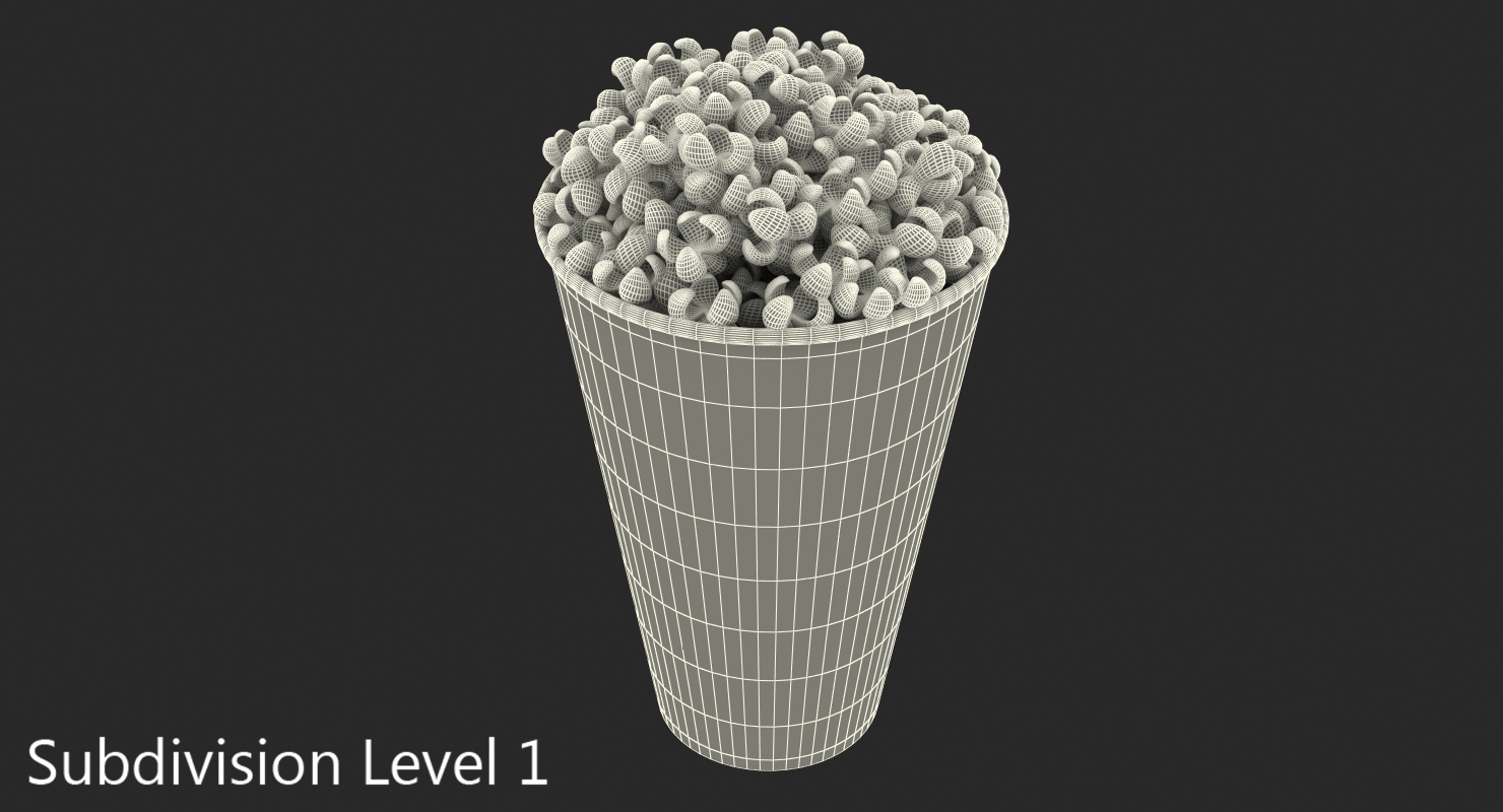3D Round Paper Popcorn Cup model