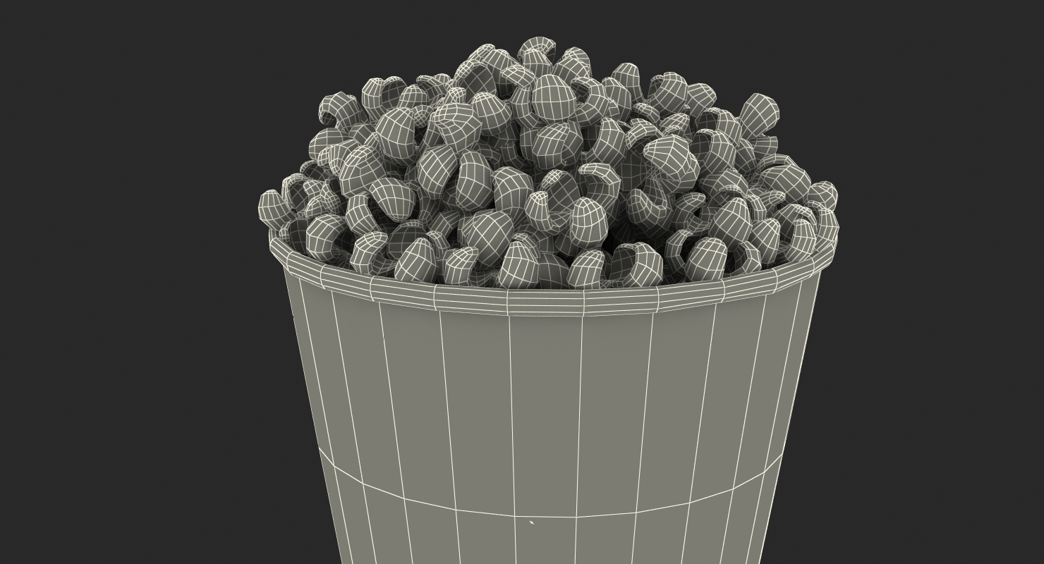 3D Round Paper Popcorn Cup model