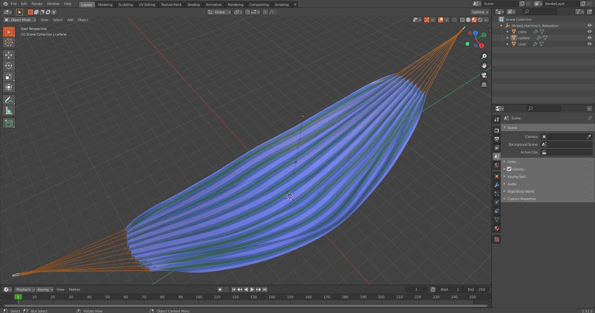 3D Striped Hammock Relaxation