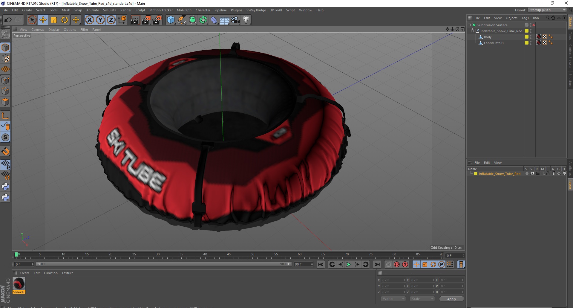 Inflatable Snow Tube Red 3D model