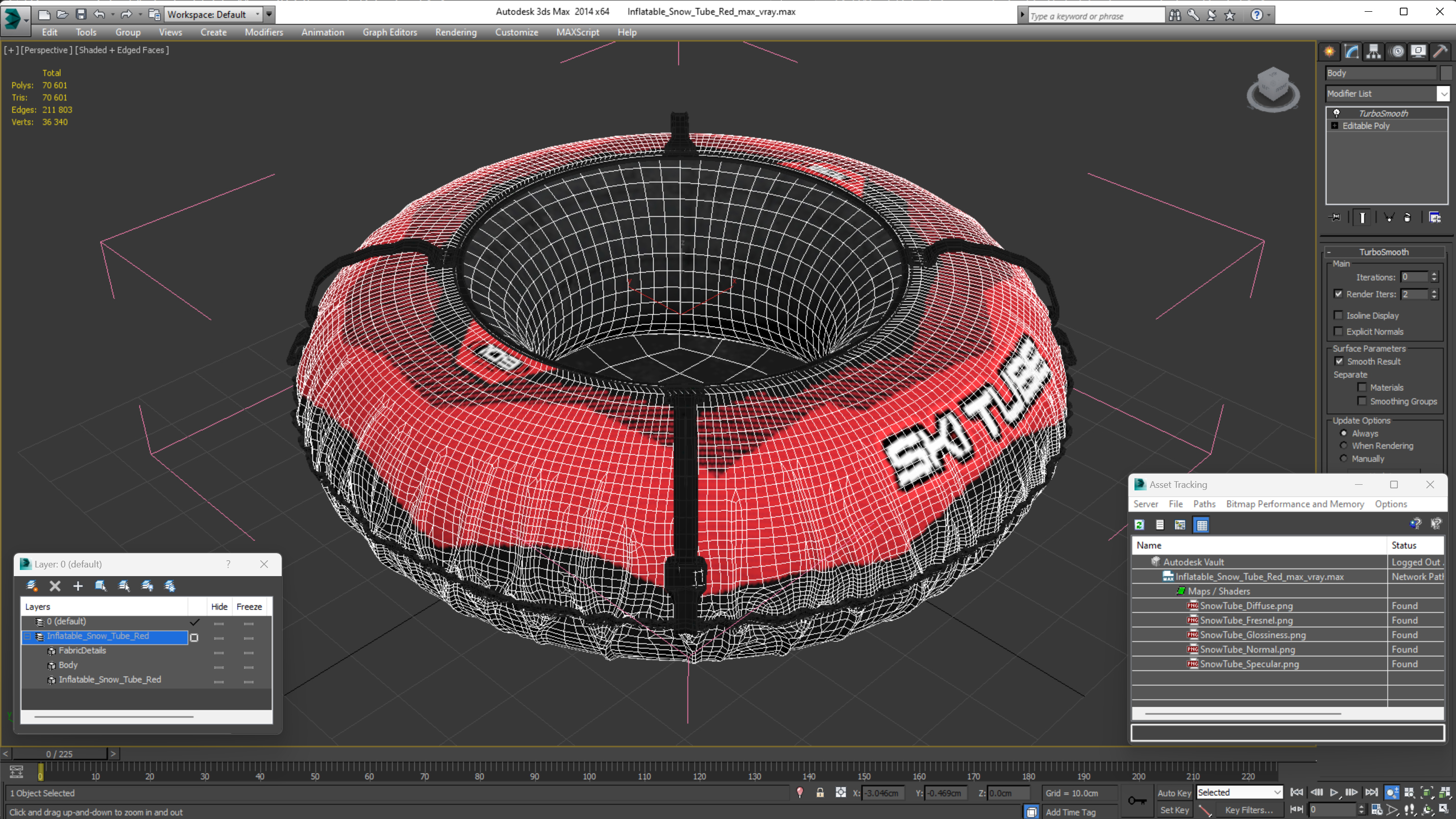 Inflatable Snow Tube Red 3D model