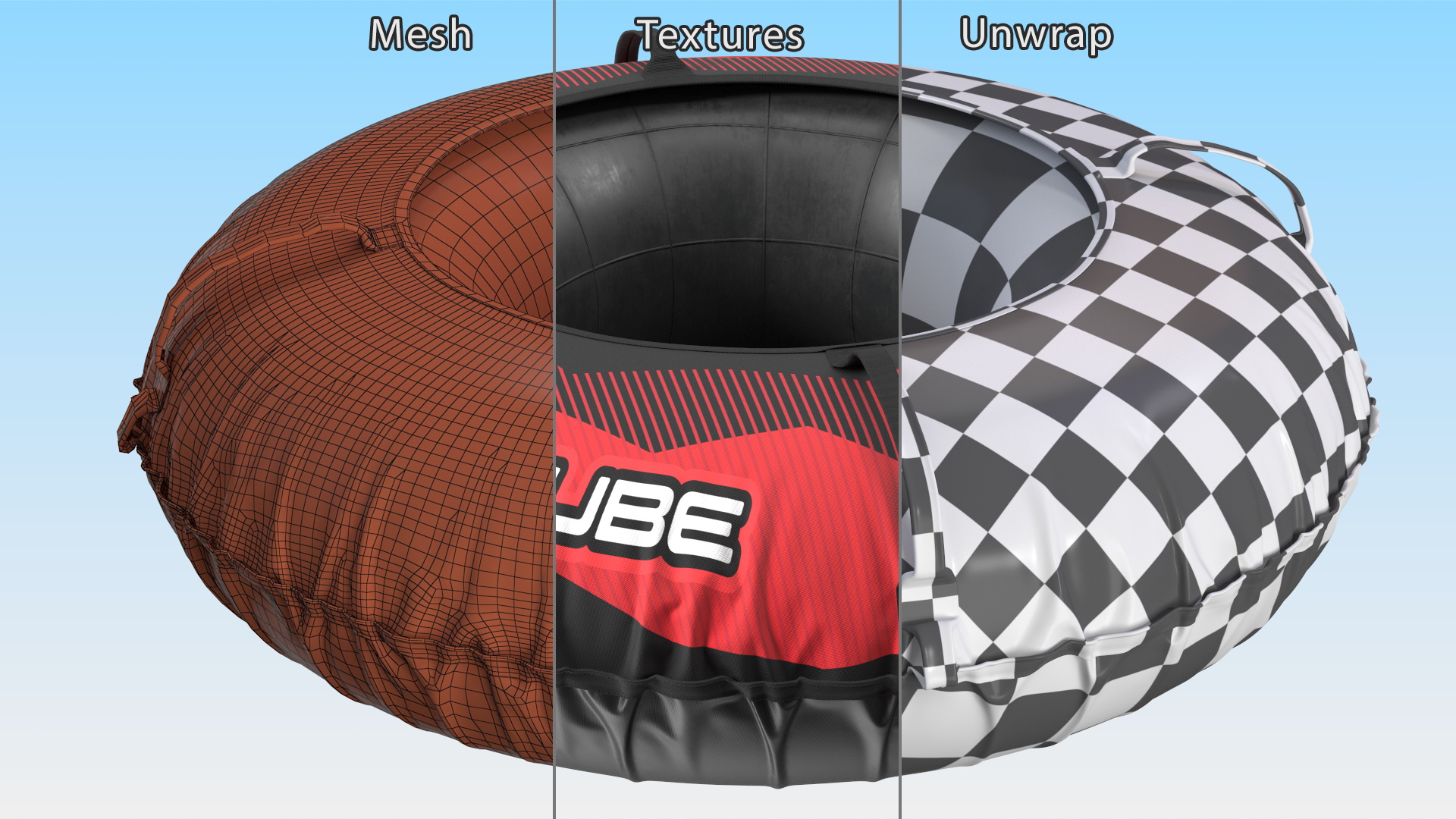 Inflatable Snow Tube Red 3D model