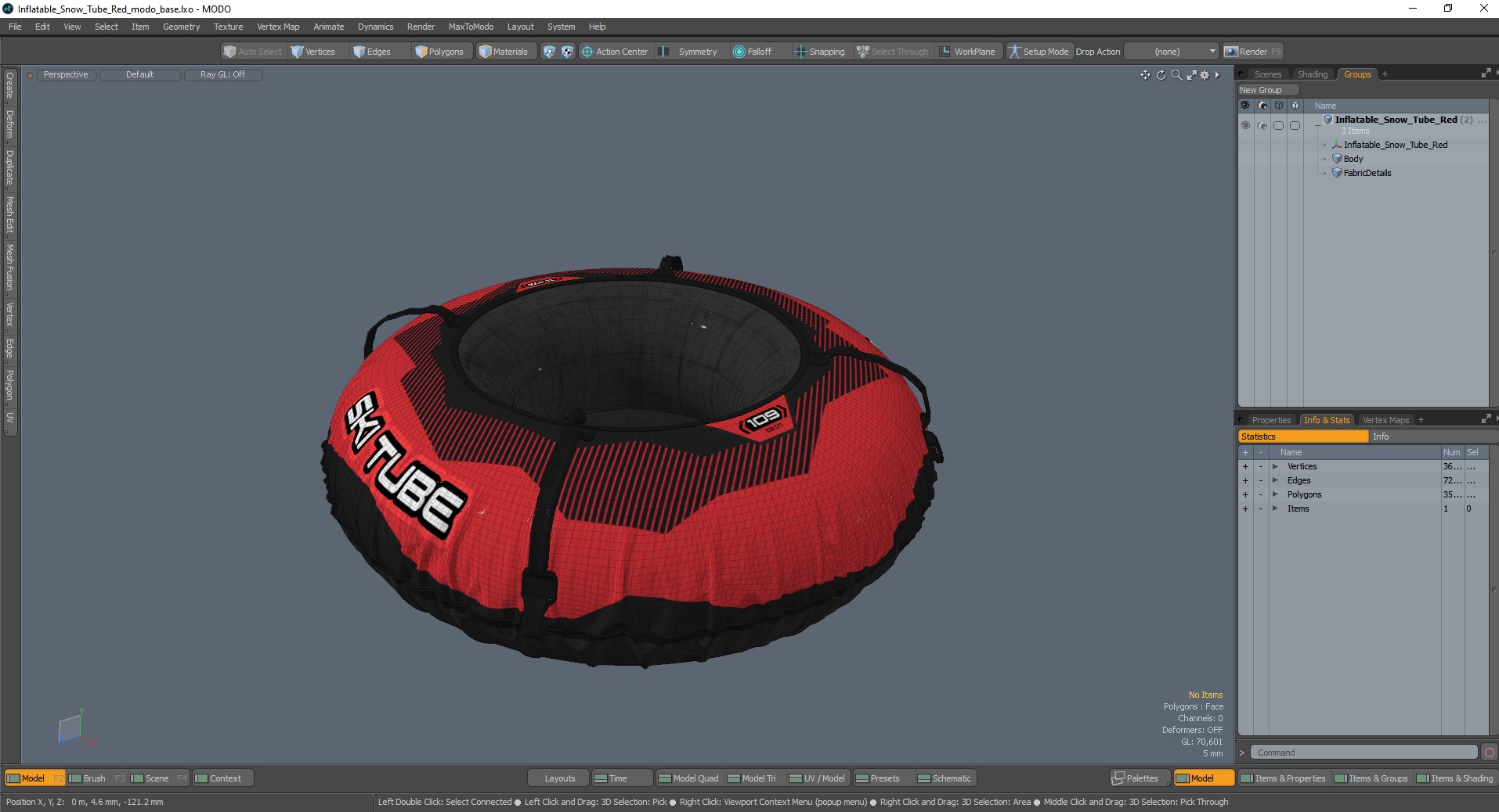 Inflatable Snow Tube Red 3D model