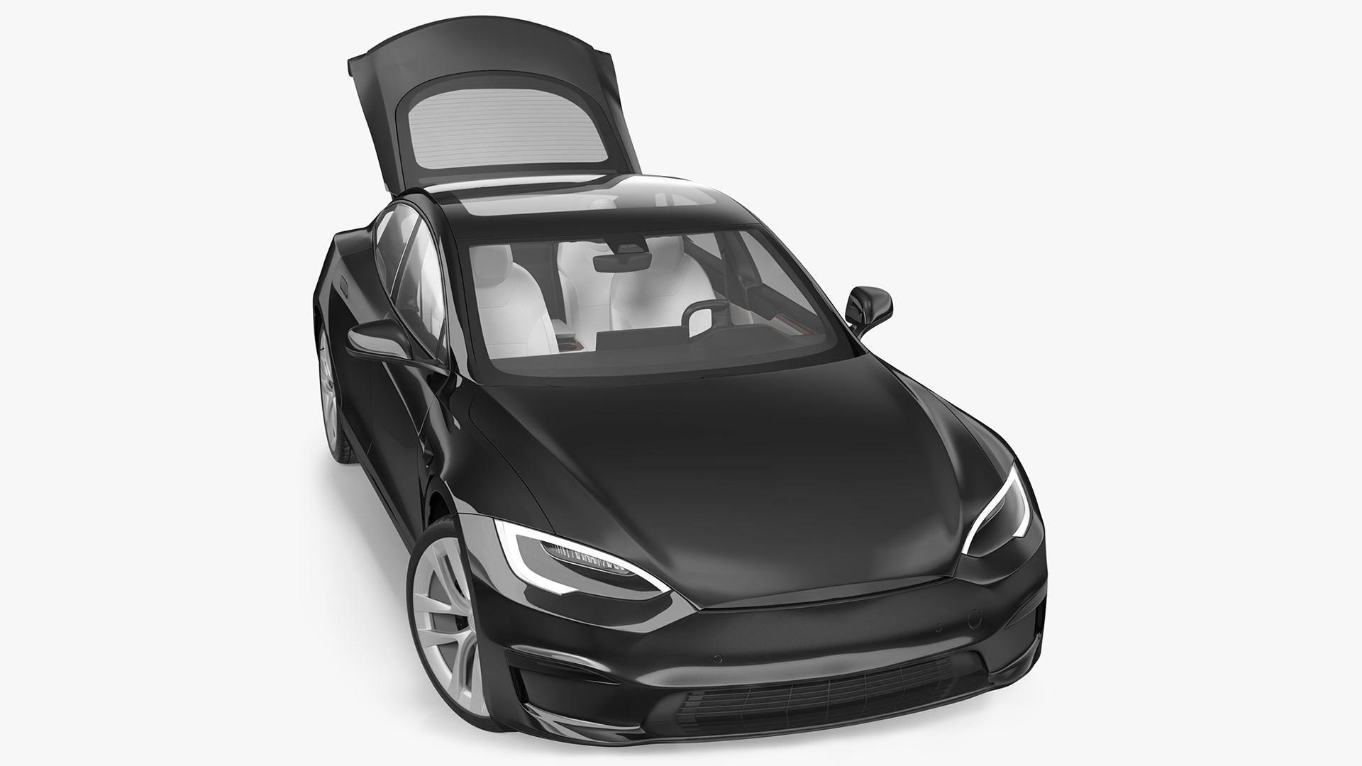 3D model Electric Liftback Sedan Rigged