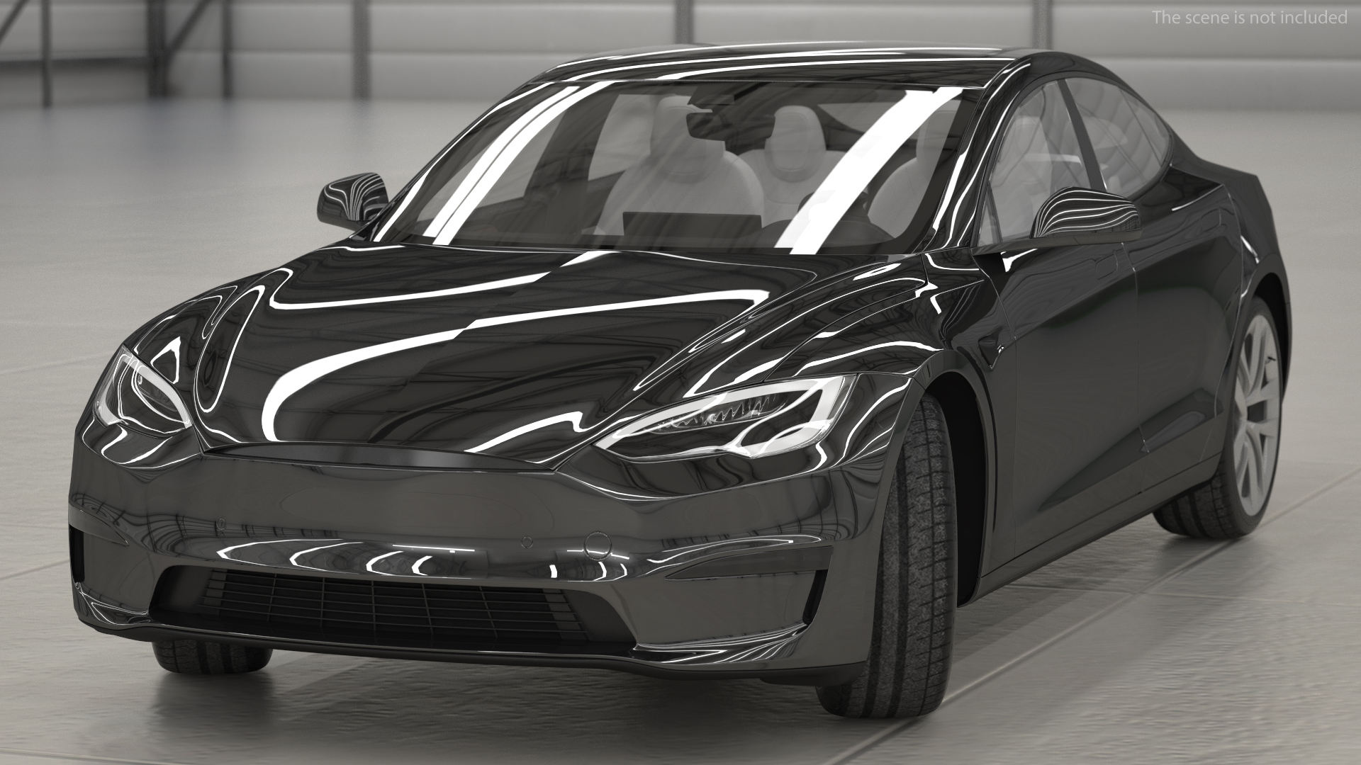 3D model Electric Liftback Sedan Rigged