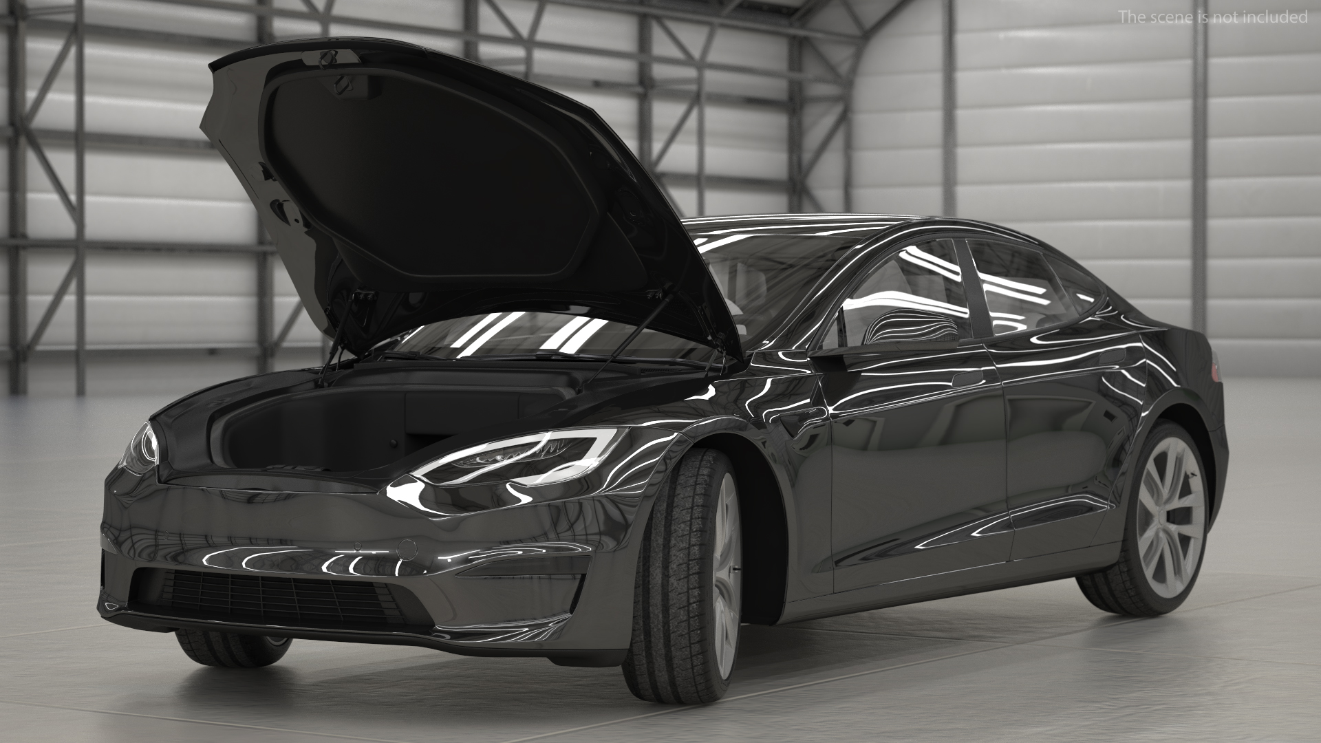 3D model Electric Liftback Sedan Rigged