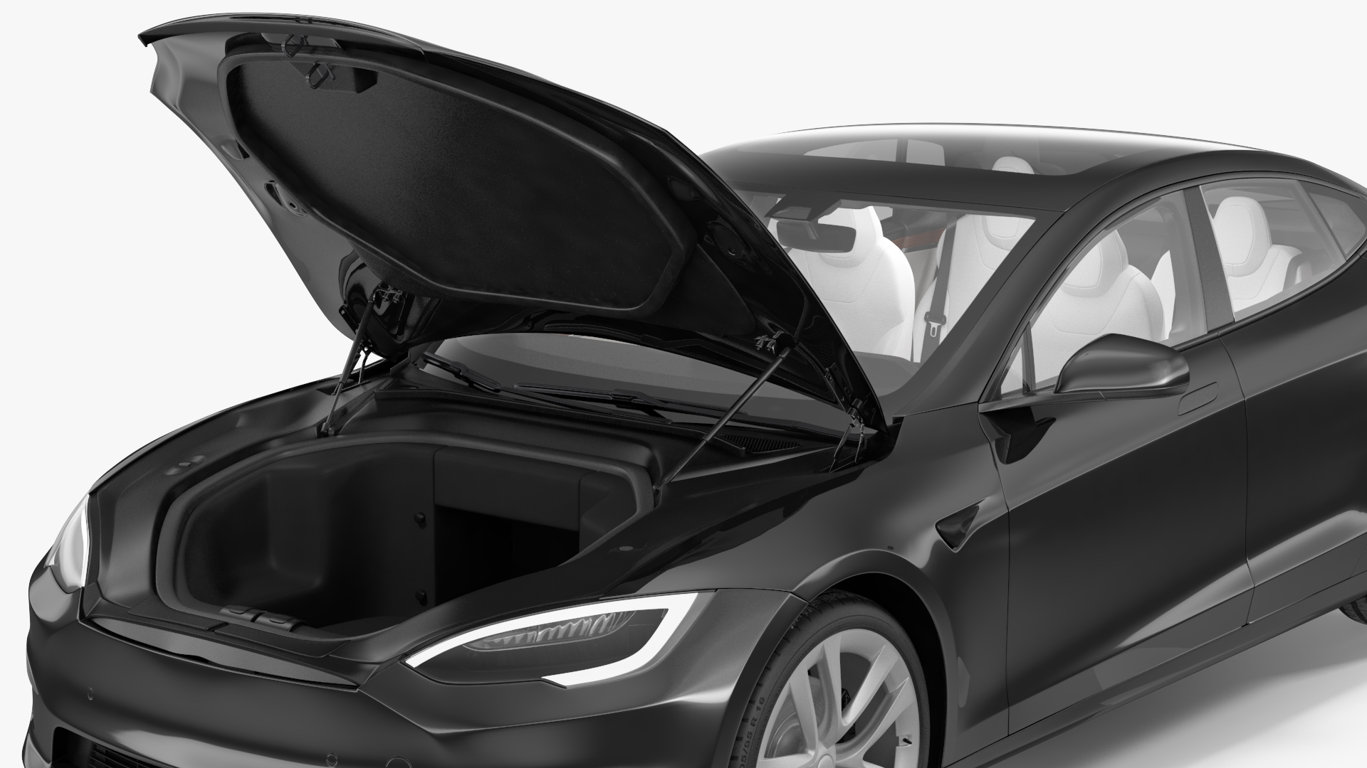 3D model Electric Liftback Sedan Rigged