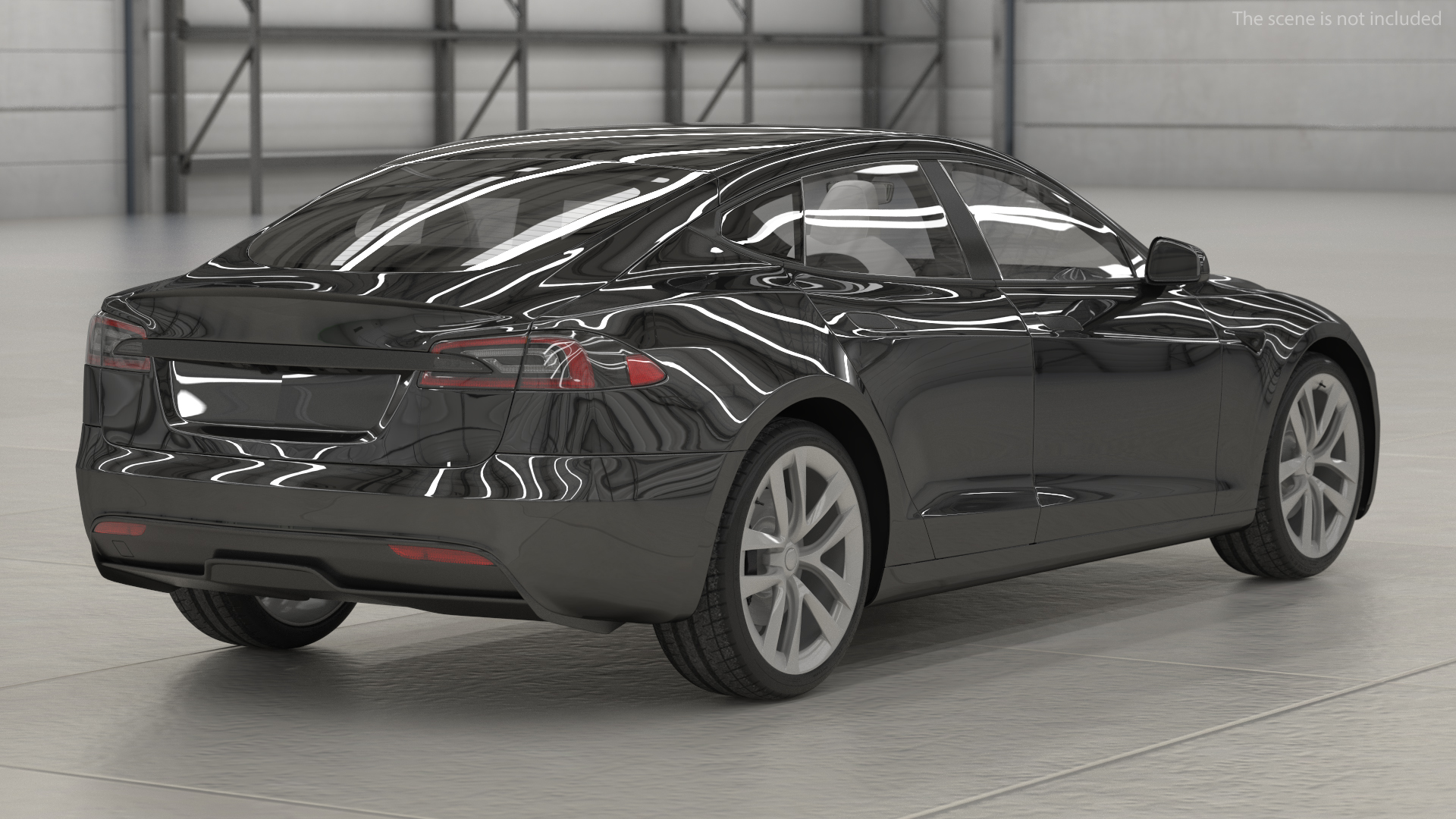 3D model Electric Liftback Sedan Rigged