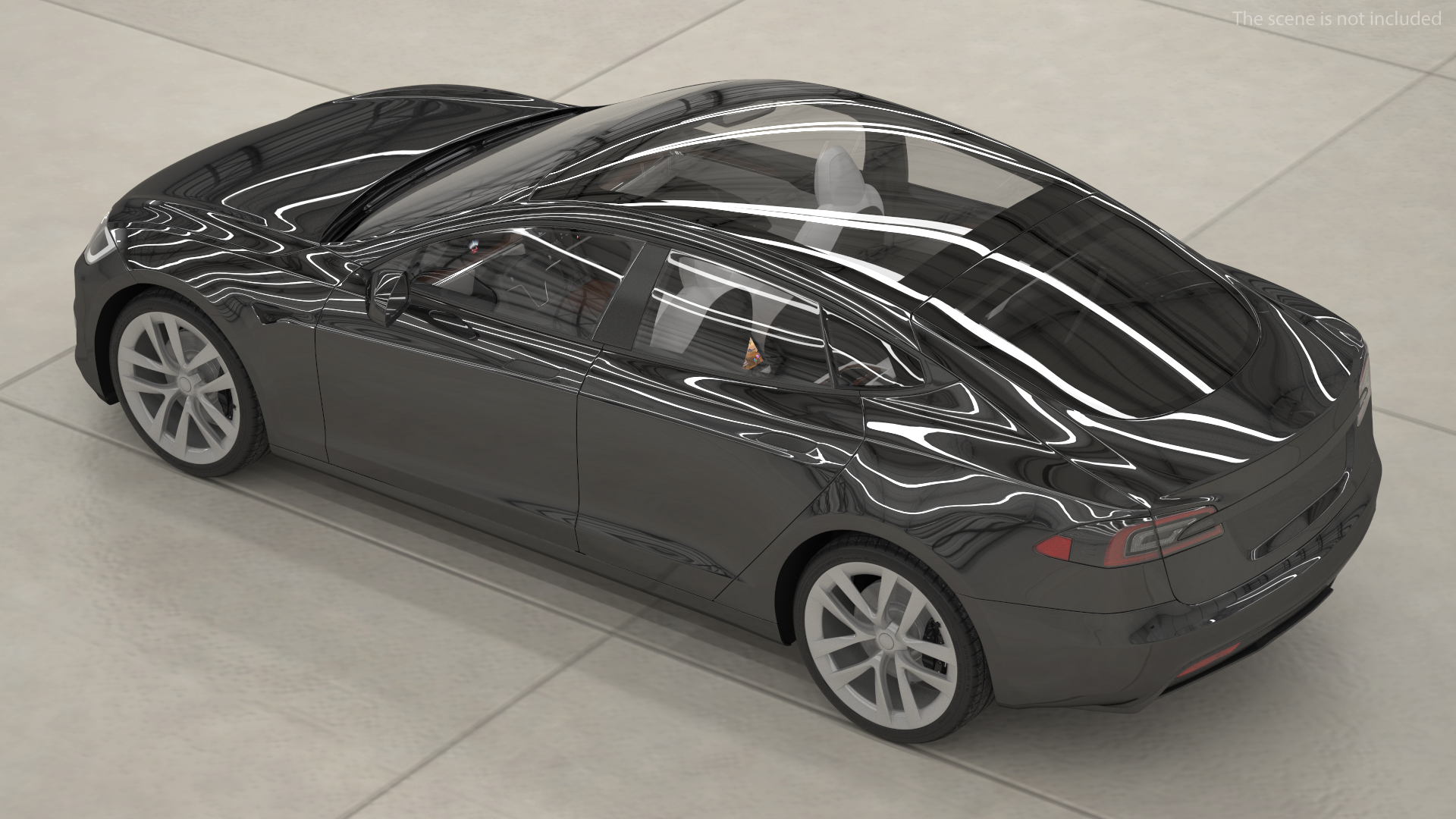 3D model Electric Liftback Sedan Rigged