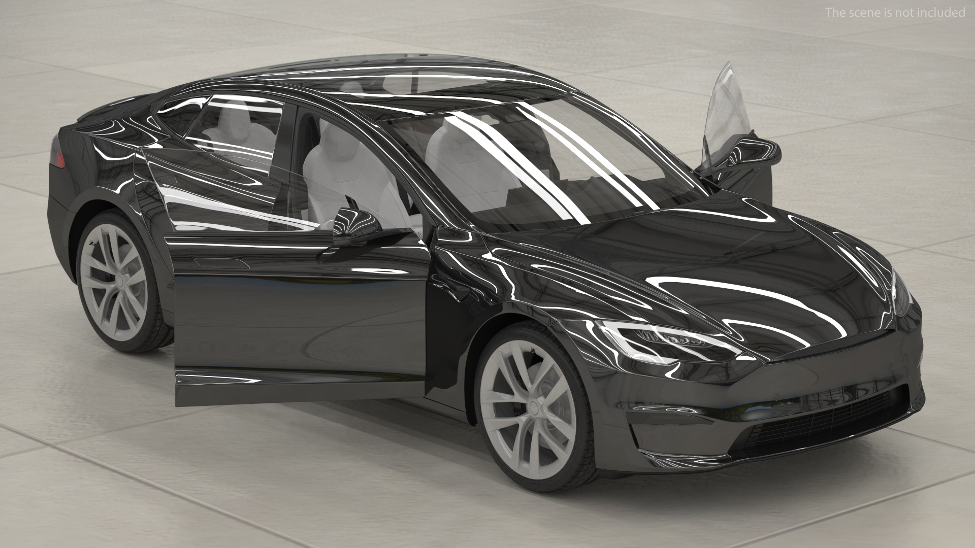 3D model Electric Liftback Sedan Rigged