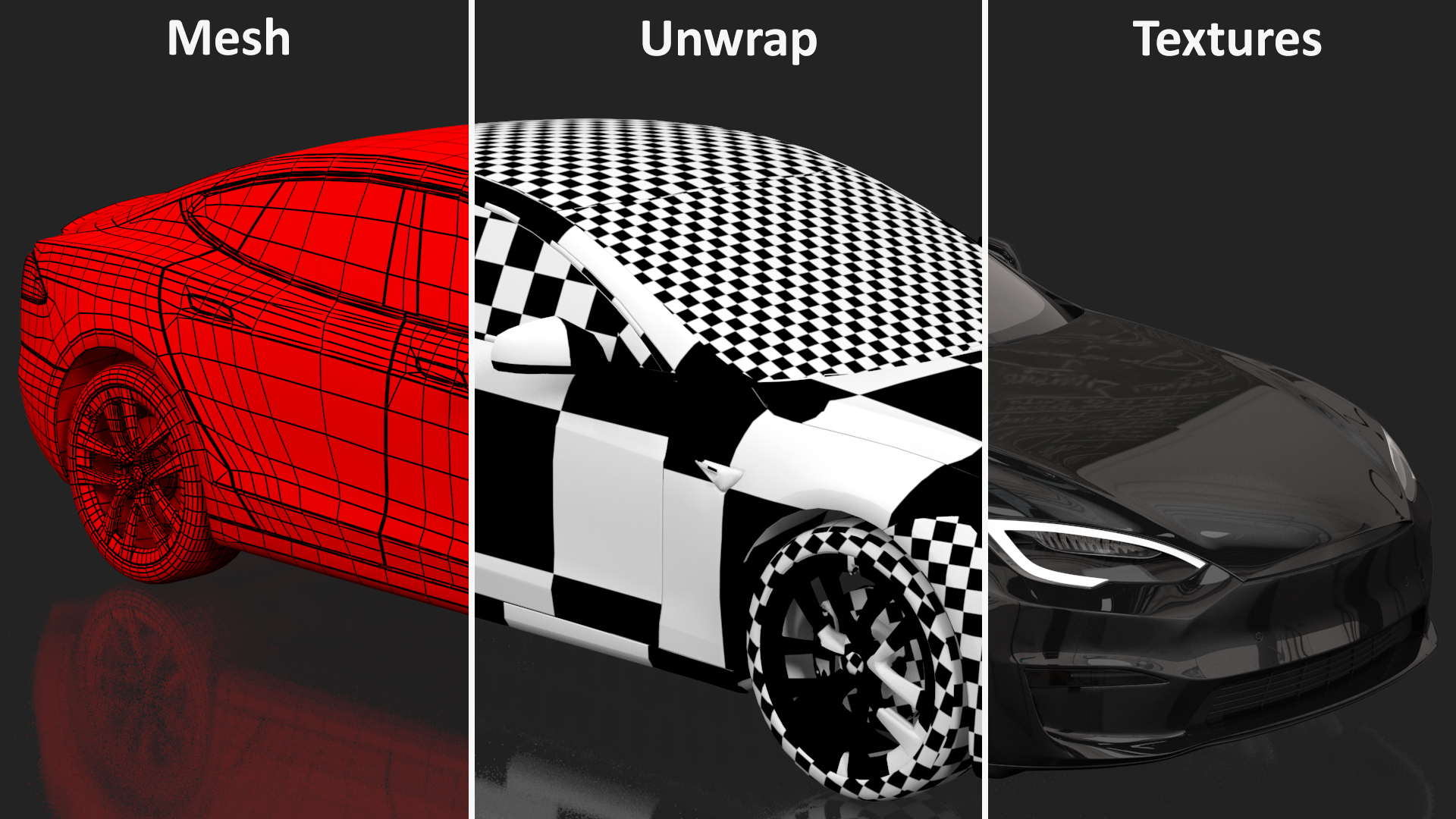 3D model Electric Liftback Sedan Rigged