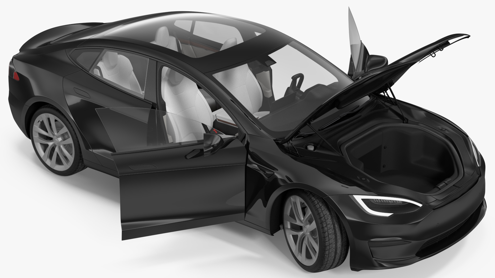 3D model Electric Liftback Sedan Rigged