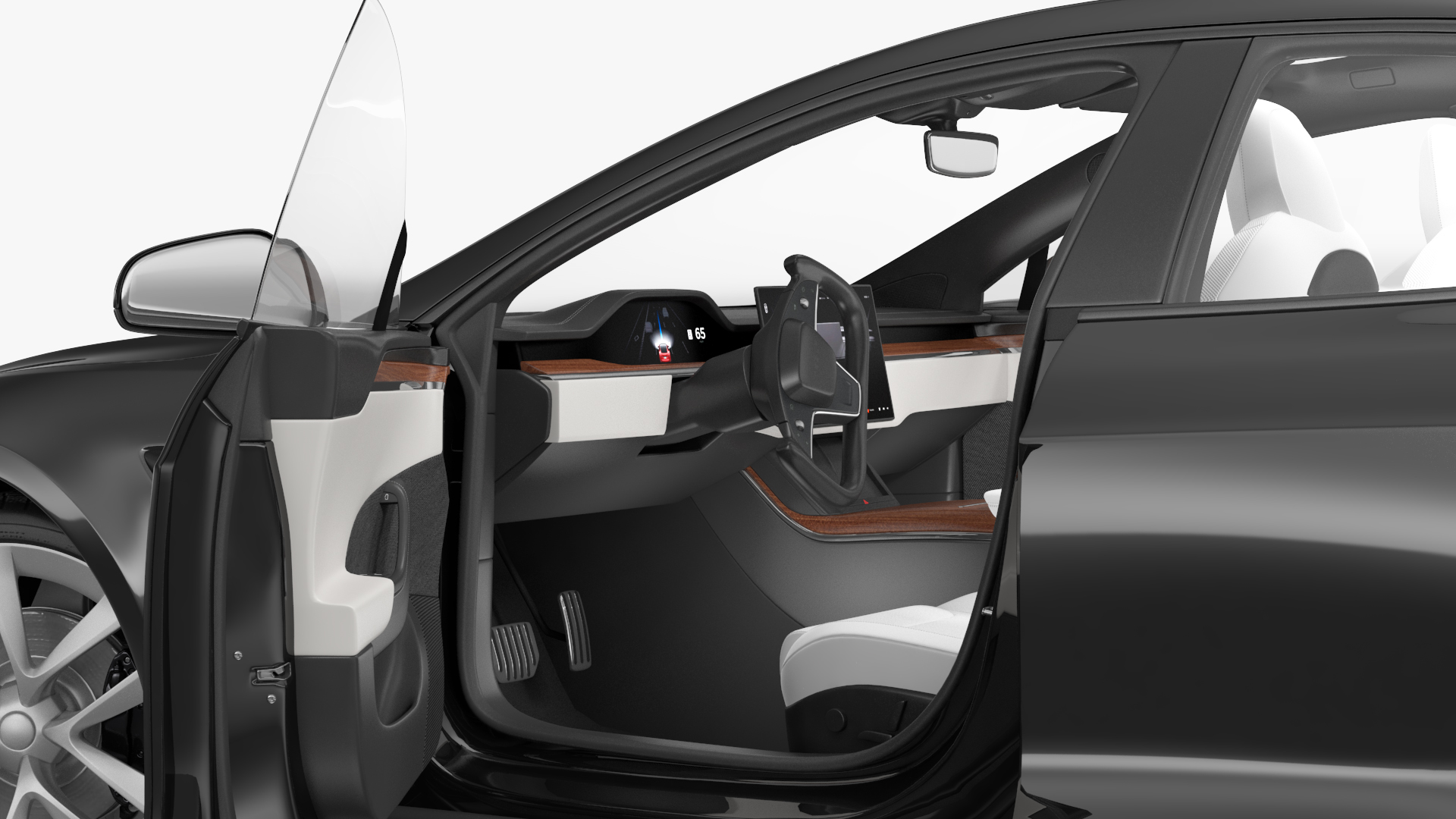 3D model Electric Liftback Sedan Rigged