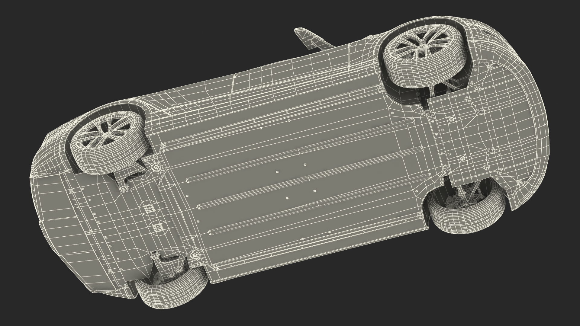 3D model Electric Liftback Sedan Rigged