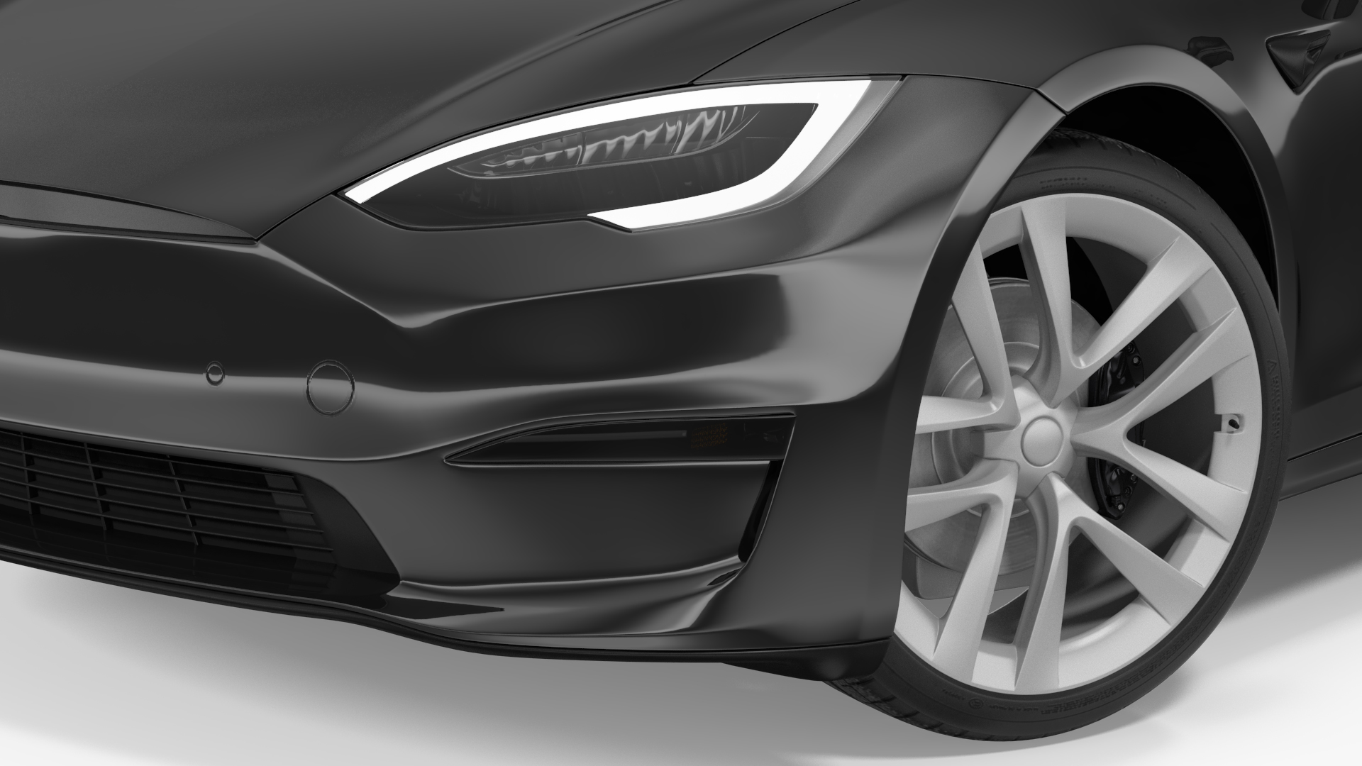 3D model Electric Liftback Sedan Rigged