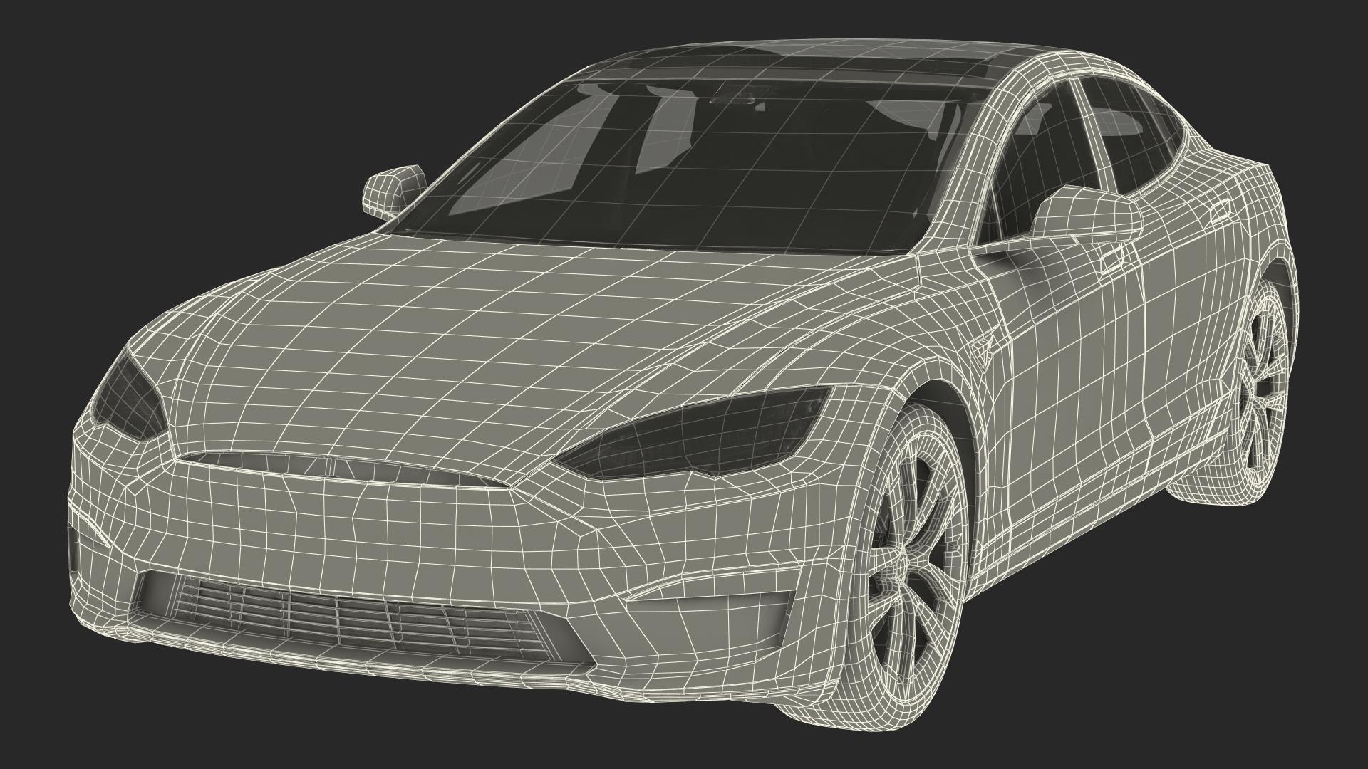 3D model Electric Liftback Sedan Rigged