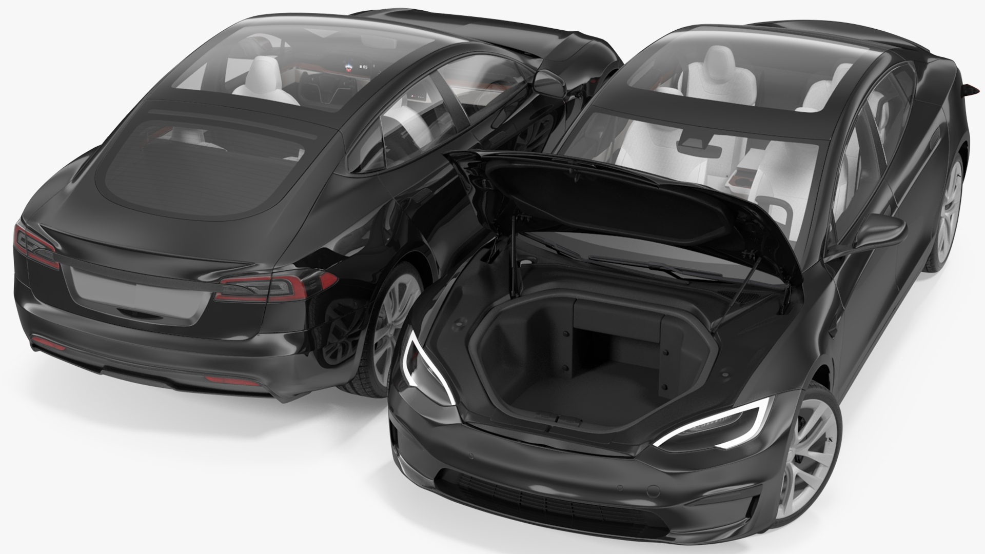 3D model Electric Liftback Sedan Rigged