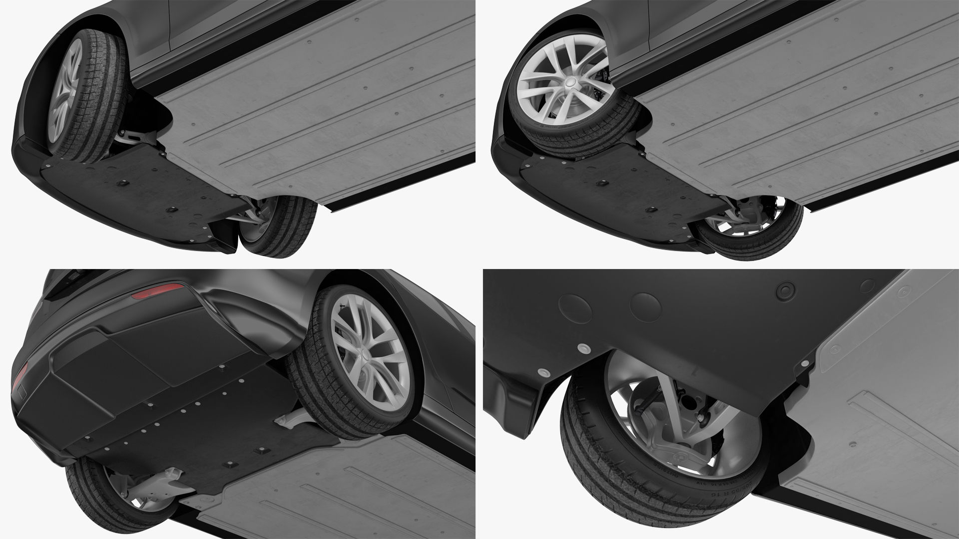 3D model Electric Liftback Sedan Rigged