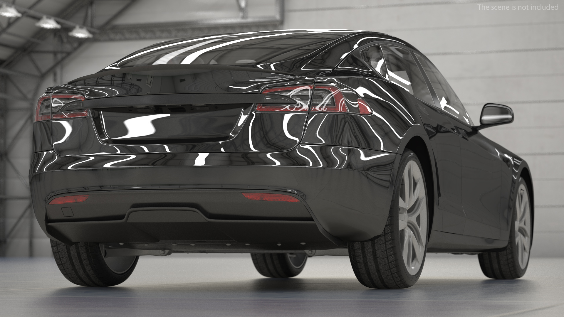 3D model Electric Liftback Sedan Rigged