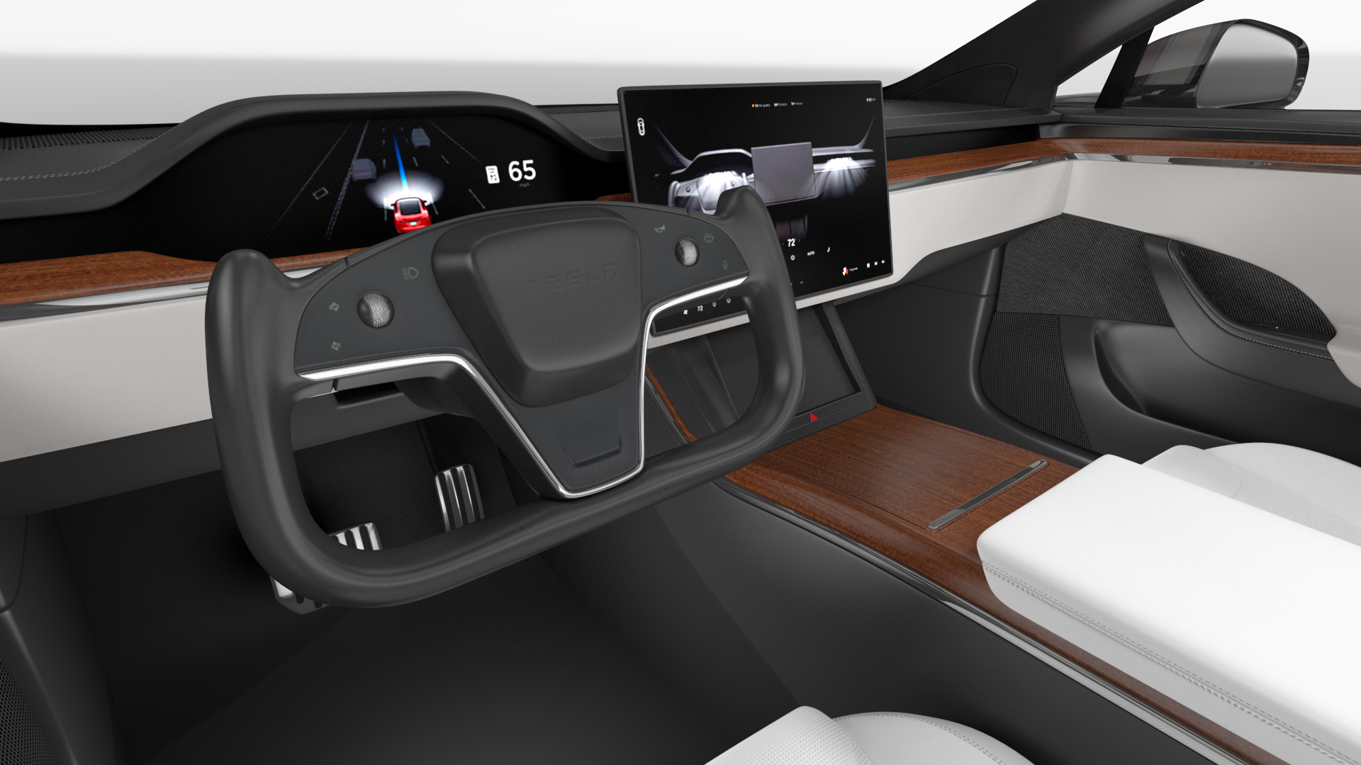 3D model Electric Liftback Sedan Rigged
