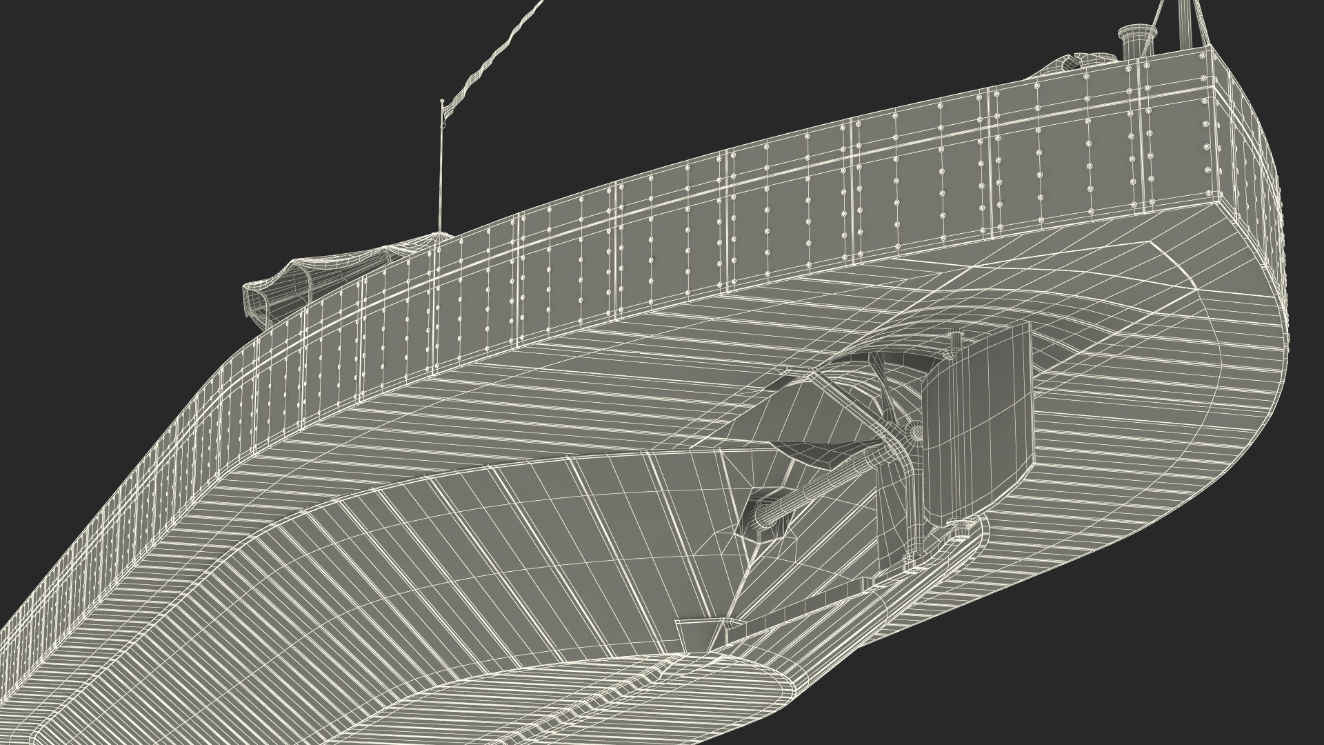 US Ironclad Warship Monitor with Tower Old 3D