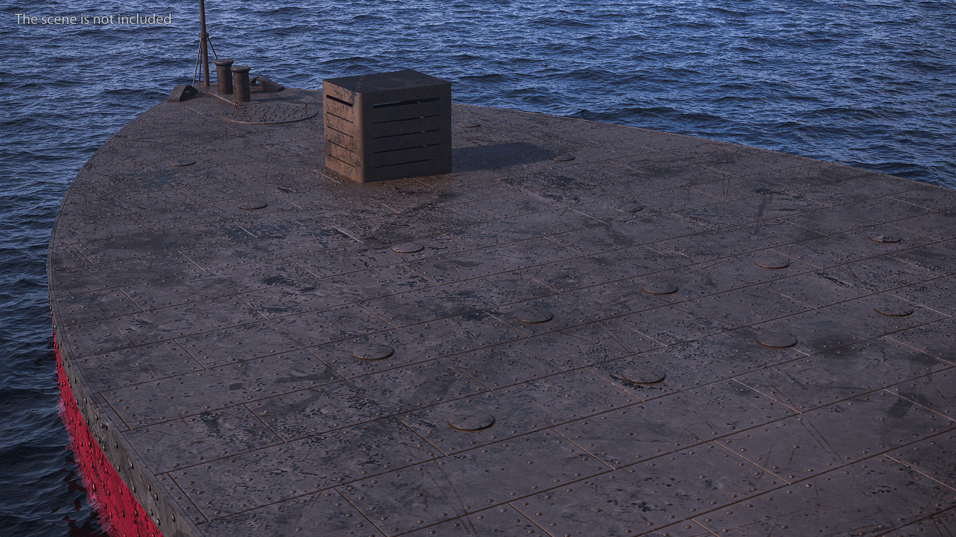 US Ironclad Warship Monitor with Tower Old 3D