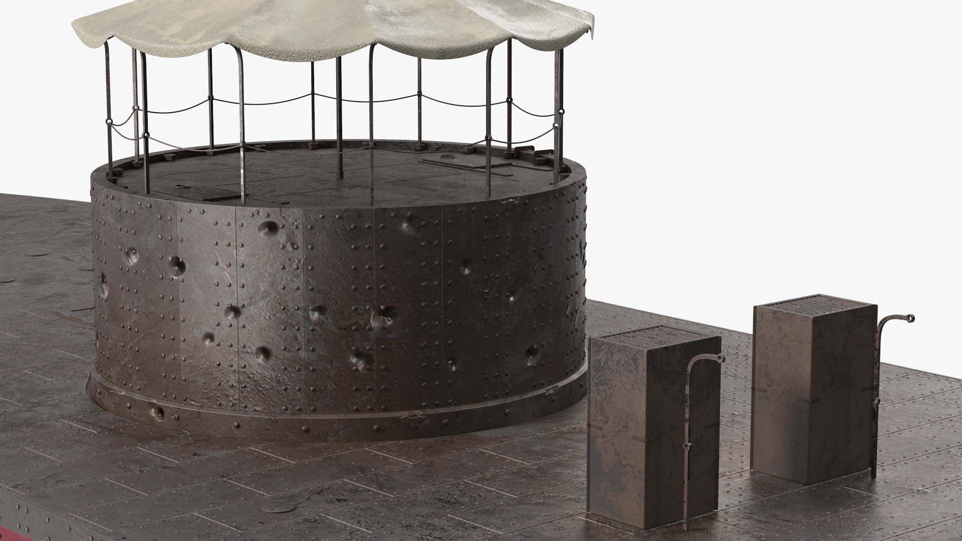 US Ironclad Warship Monitor with Tower Old 3D