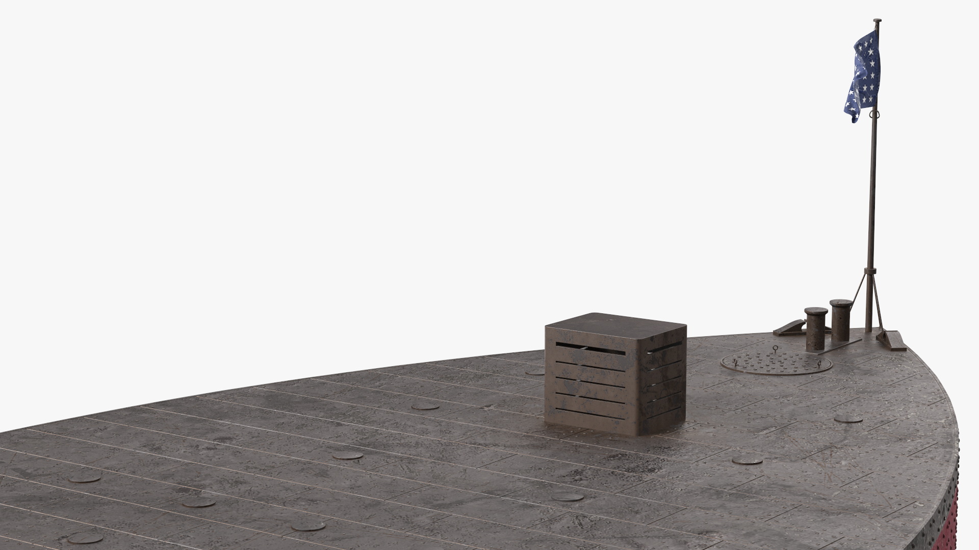 US Ironclad Warship Monitor with Tower Old 3D
