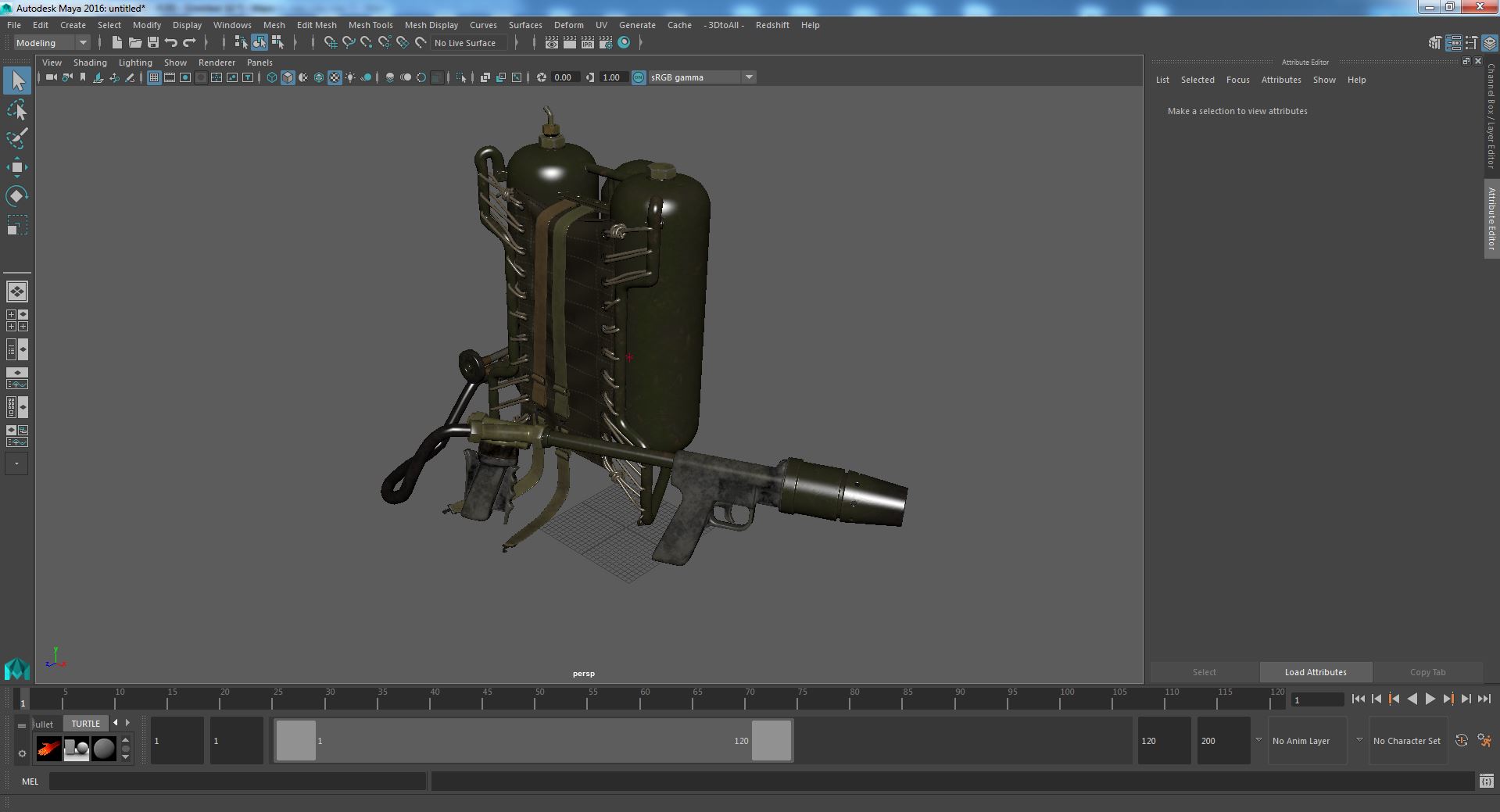 M2 Flamethrower Backpack 3D model