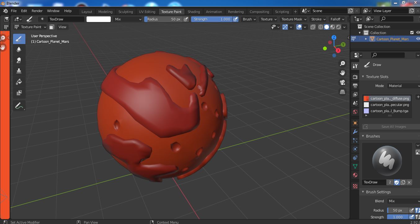 Cartoon Planet Mars 3D model