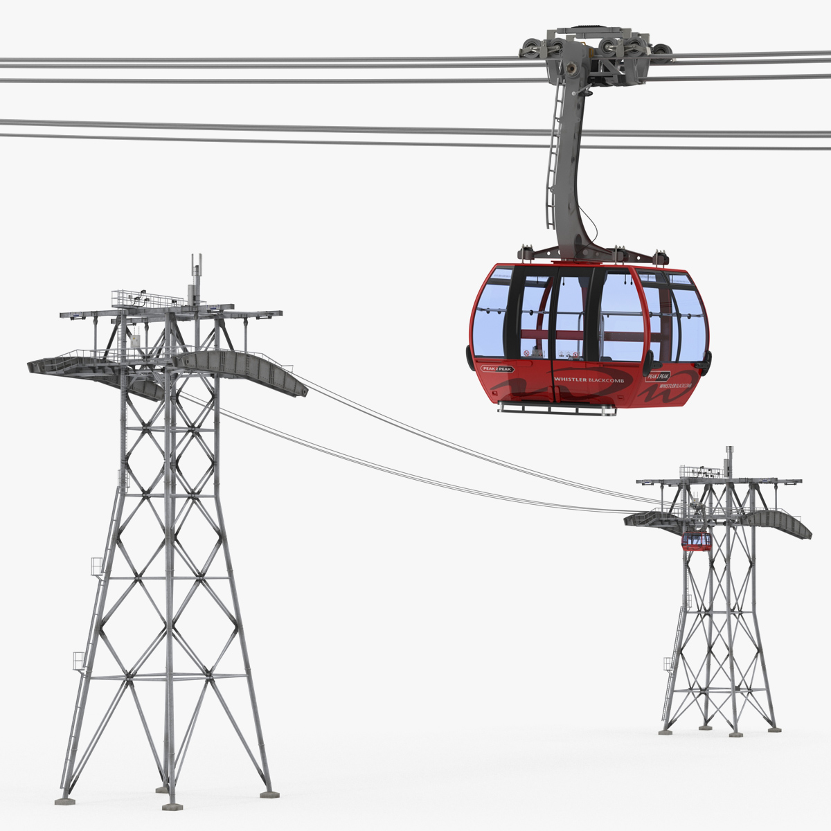 Peak 2 Peak Gondola Lift Cabin Towers