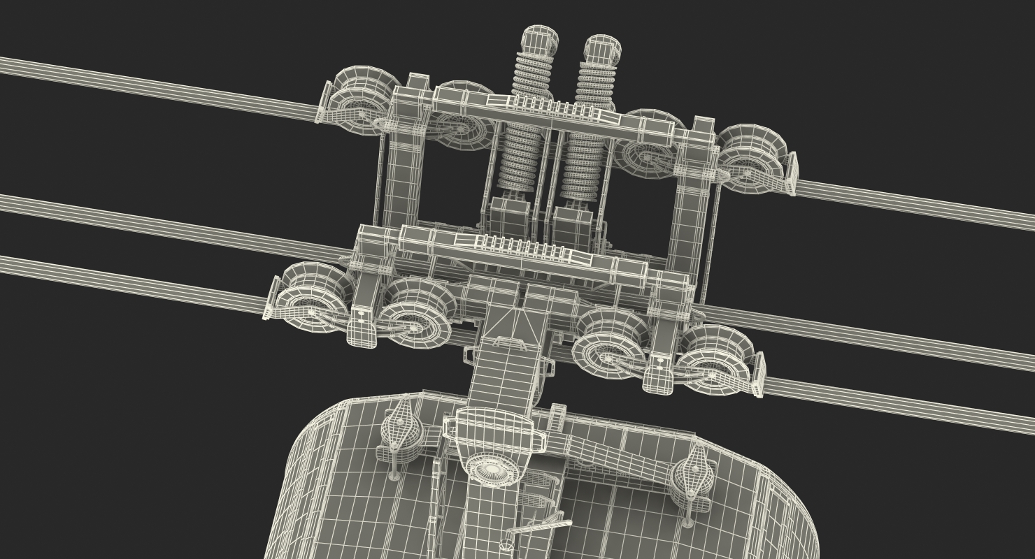 Peak 2 Peak Gondola Lift Cabin Towers 3D